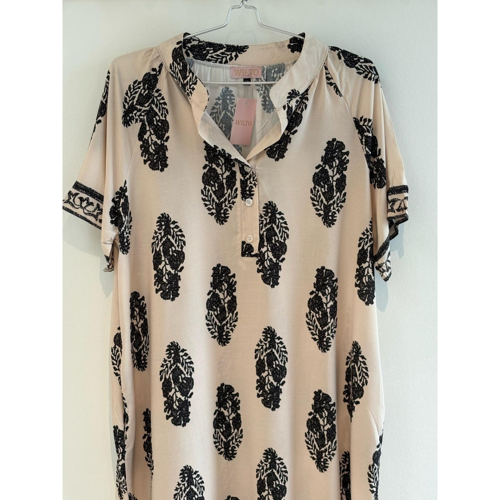 Wilto - Viskose kjole med Print og Lommer