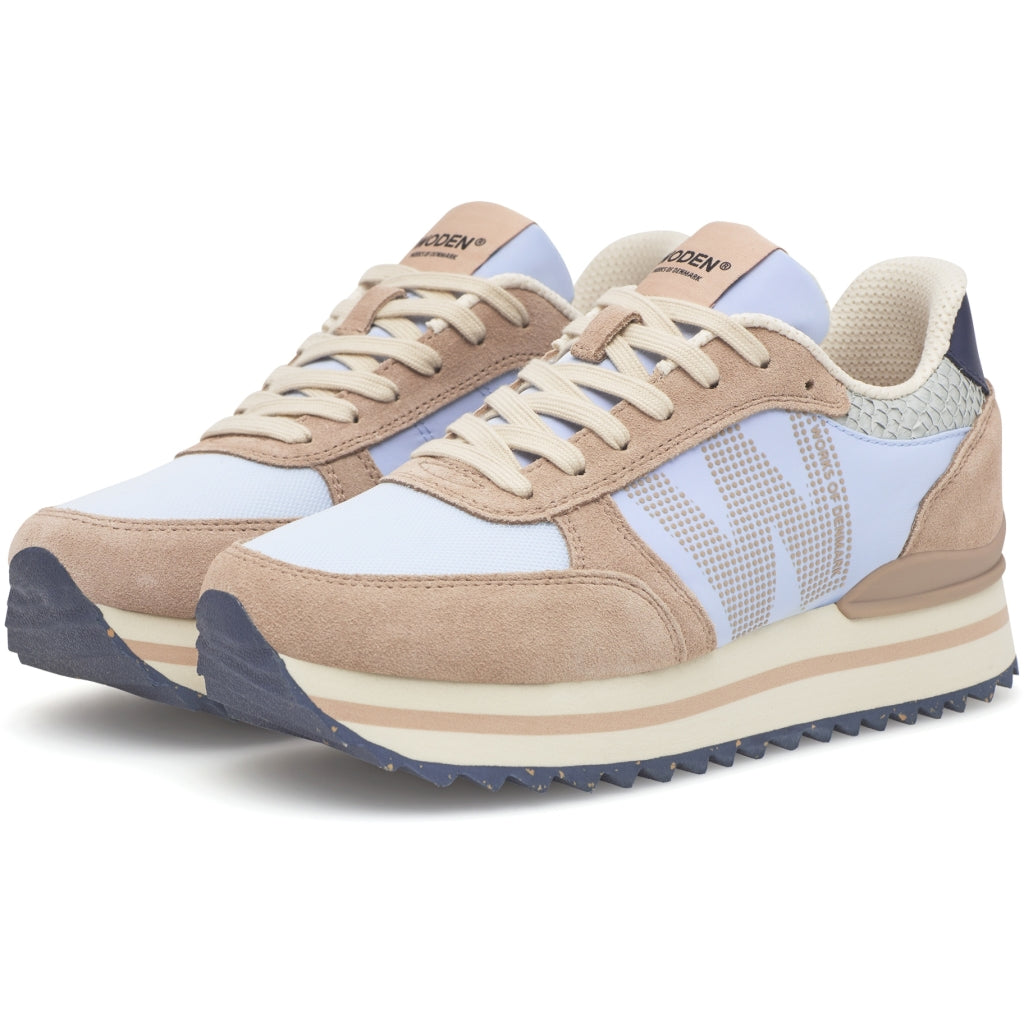 Woden - Ronja Pleateau sneakers i lyseblå