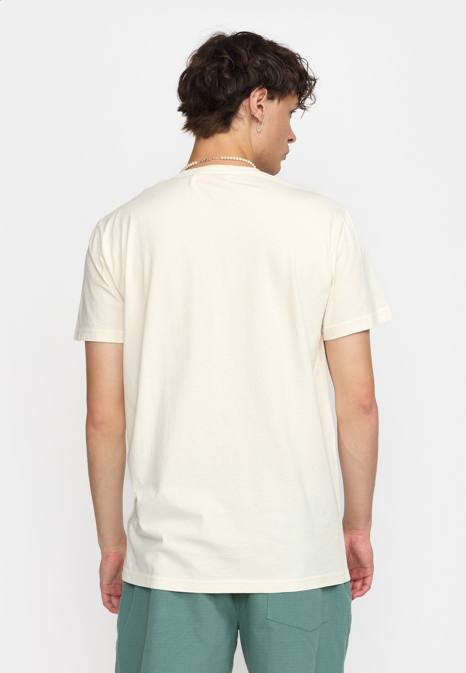 Revolution – Offwhite T-shirt med Printet Lomme