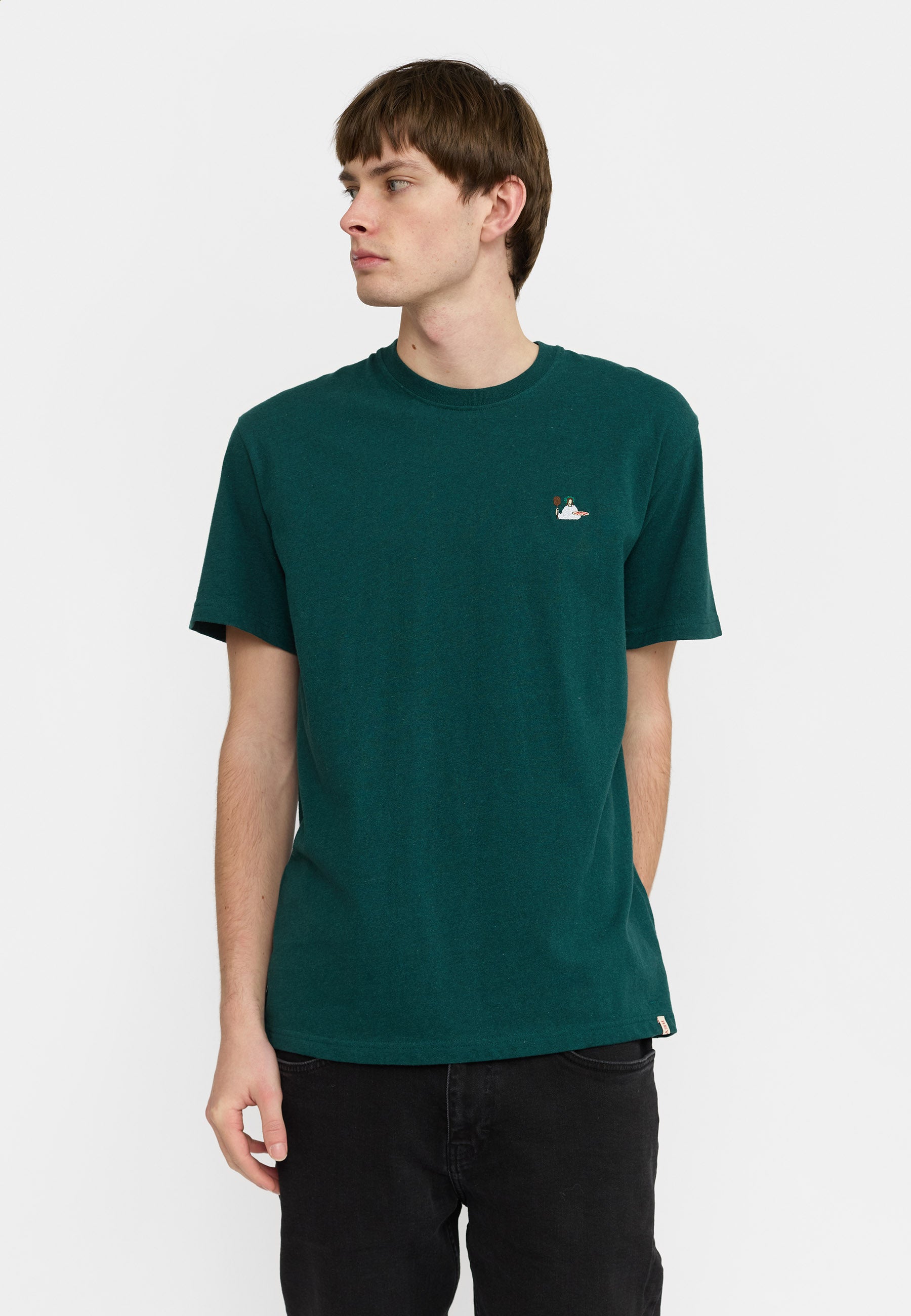 Revolution - T-shirt med pizzamand i petrol