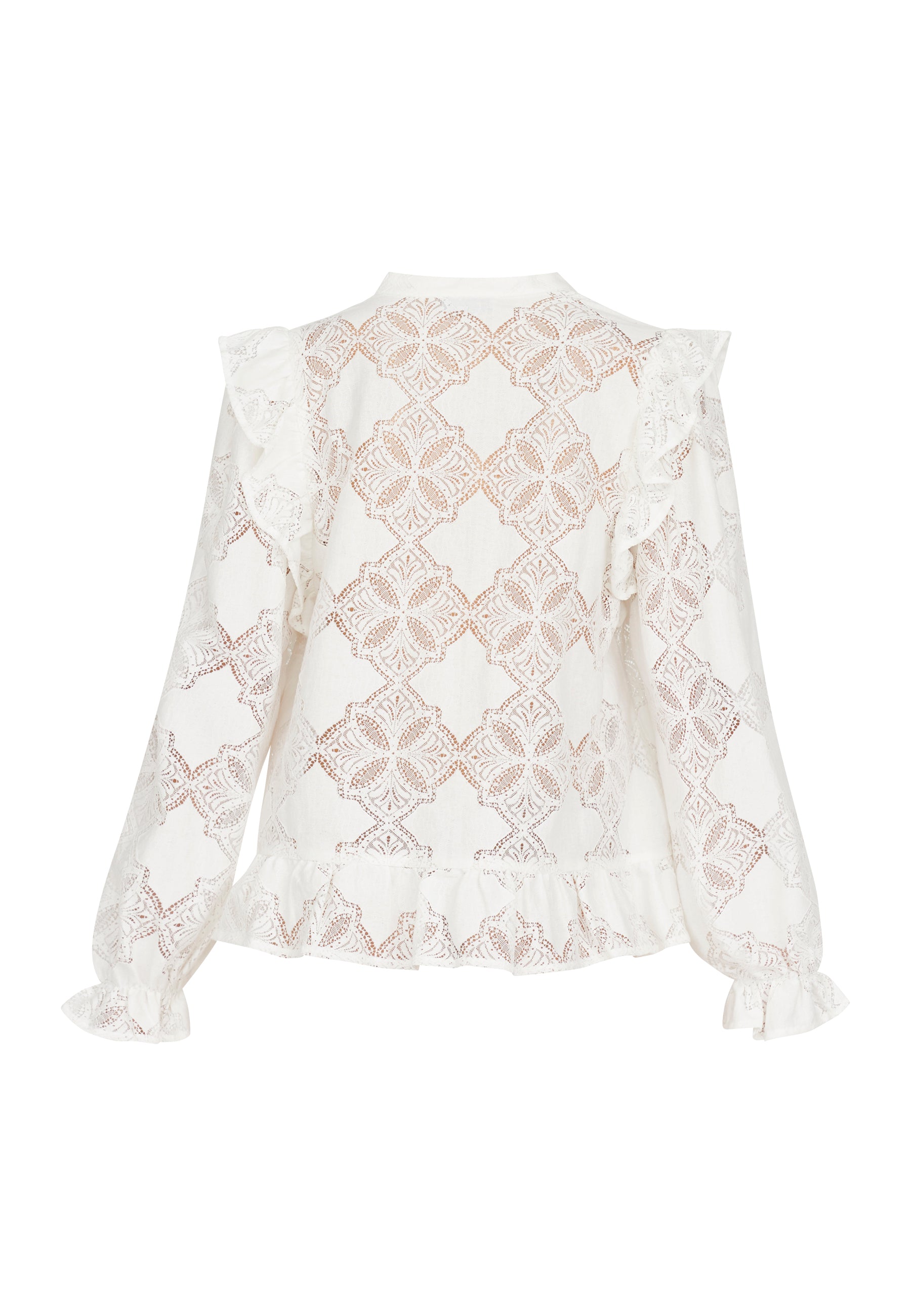 Love1123 – hvid bluse med v-udskæring | Love & Divine