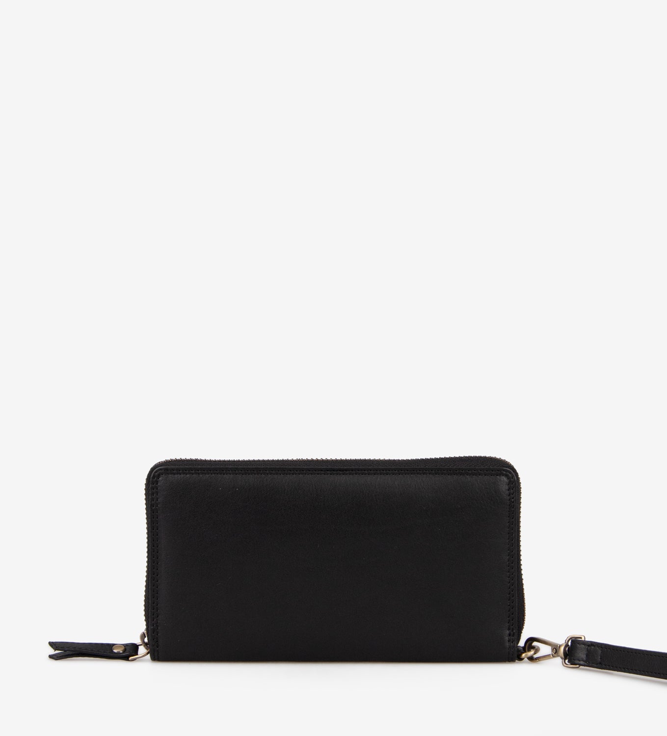 Treats Raja Pung i Sort – Elegant Læderpung med Lynlås og Rem