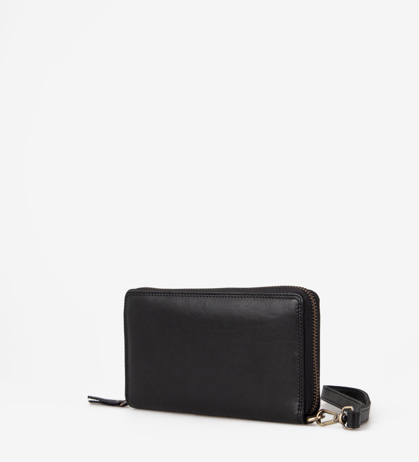 Treats Raja Pung i Sort – Elegant Læderpung med Lynlås og Rem