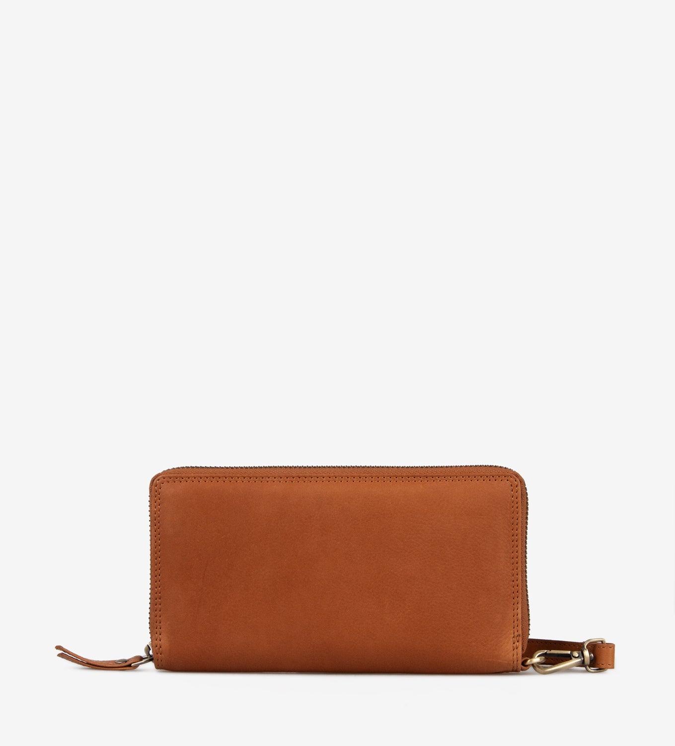 Treats Raja Pung i Cognac – Klassisk Læderpung med Lynlås og Rem