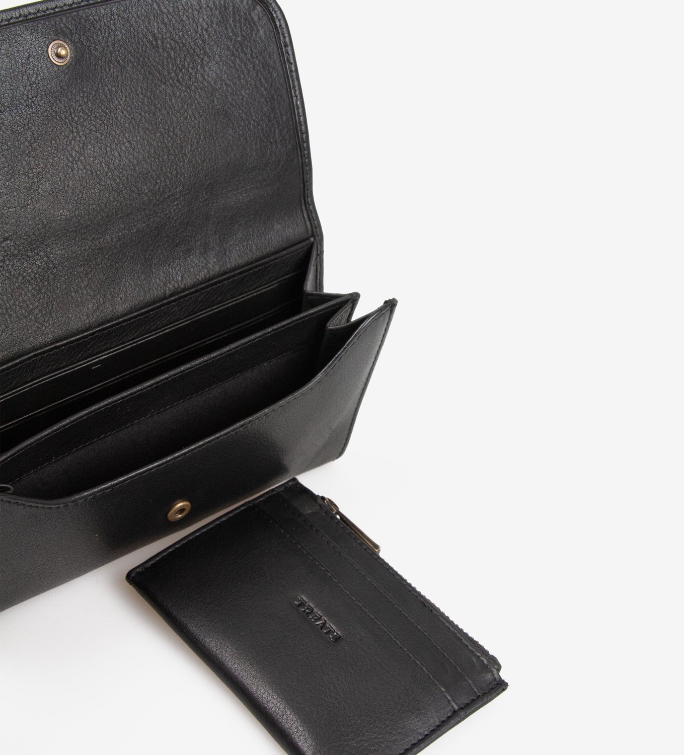 Treats Ragna Pung i Sort – Foldbar Skindpung med Elegant Udtryk