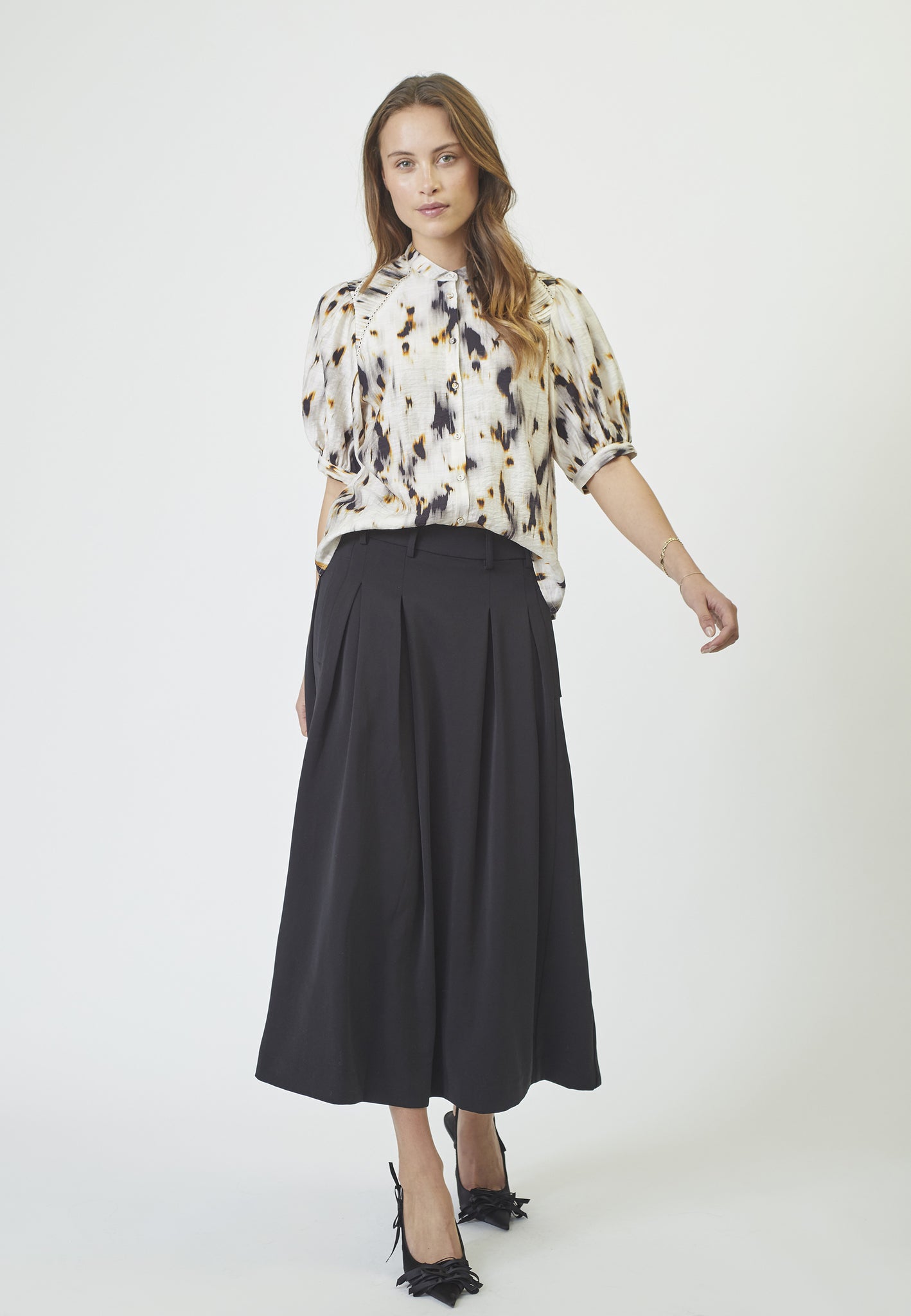 Co' Couture - AnyaCC Pleat skirt i sort