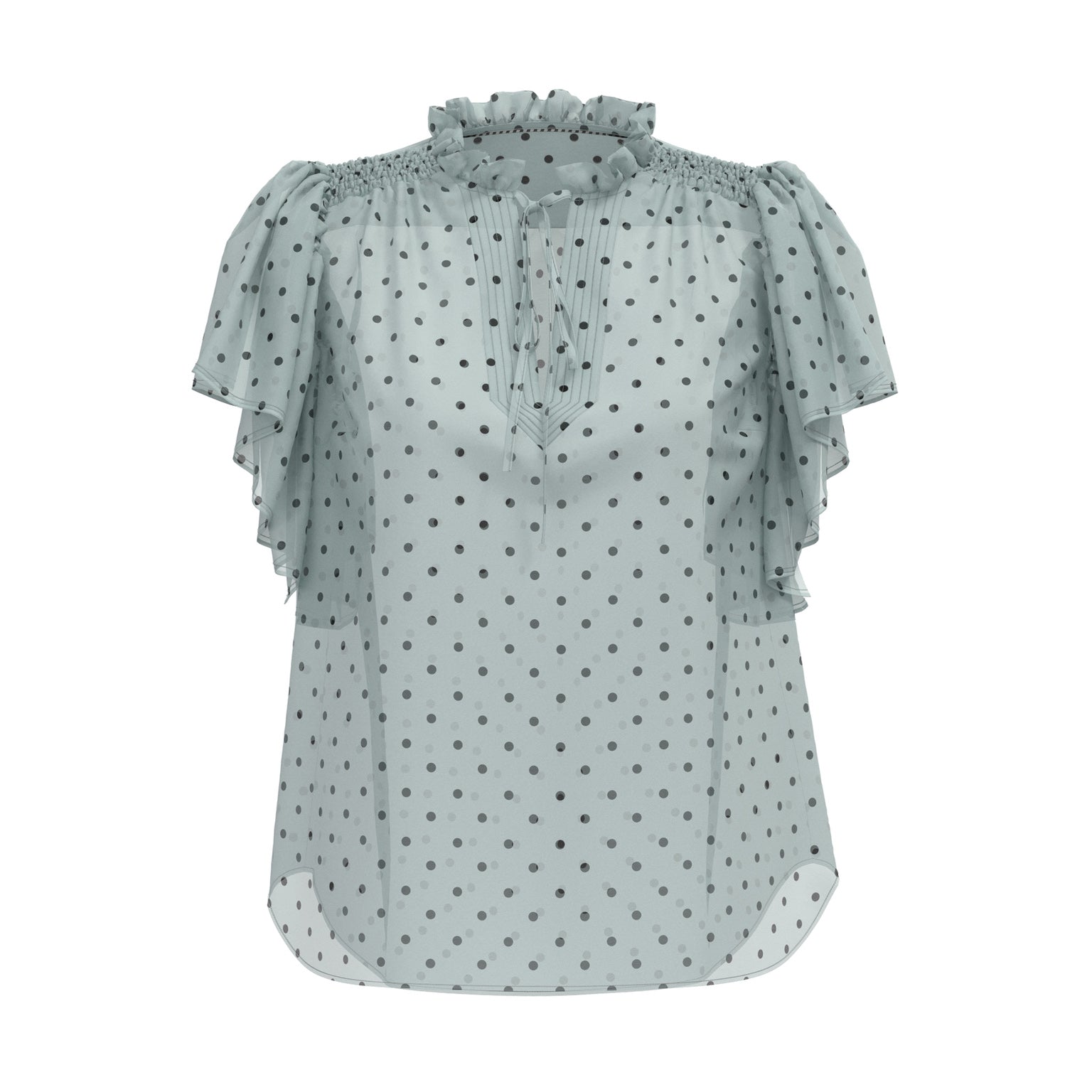 Co' Couture - DionneCC Dot SS Frill Top