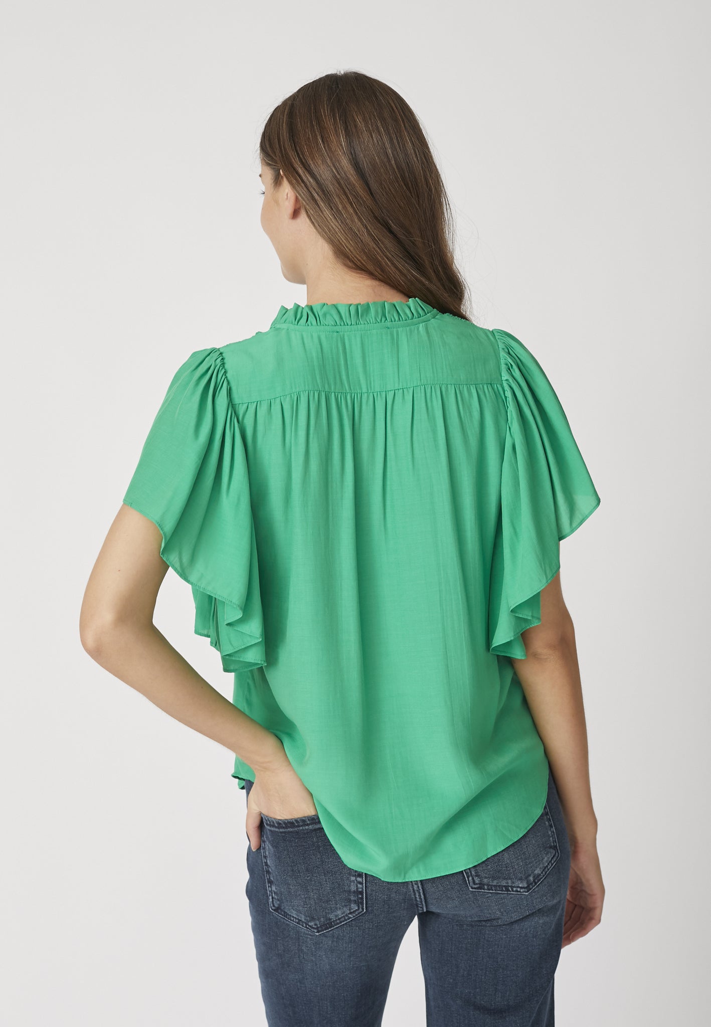 Co'Couture - Sunrise Friil Top, Grøn