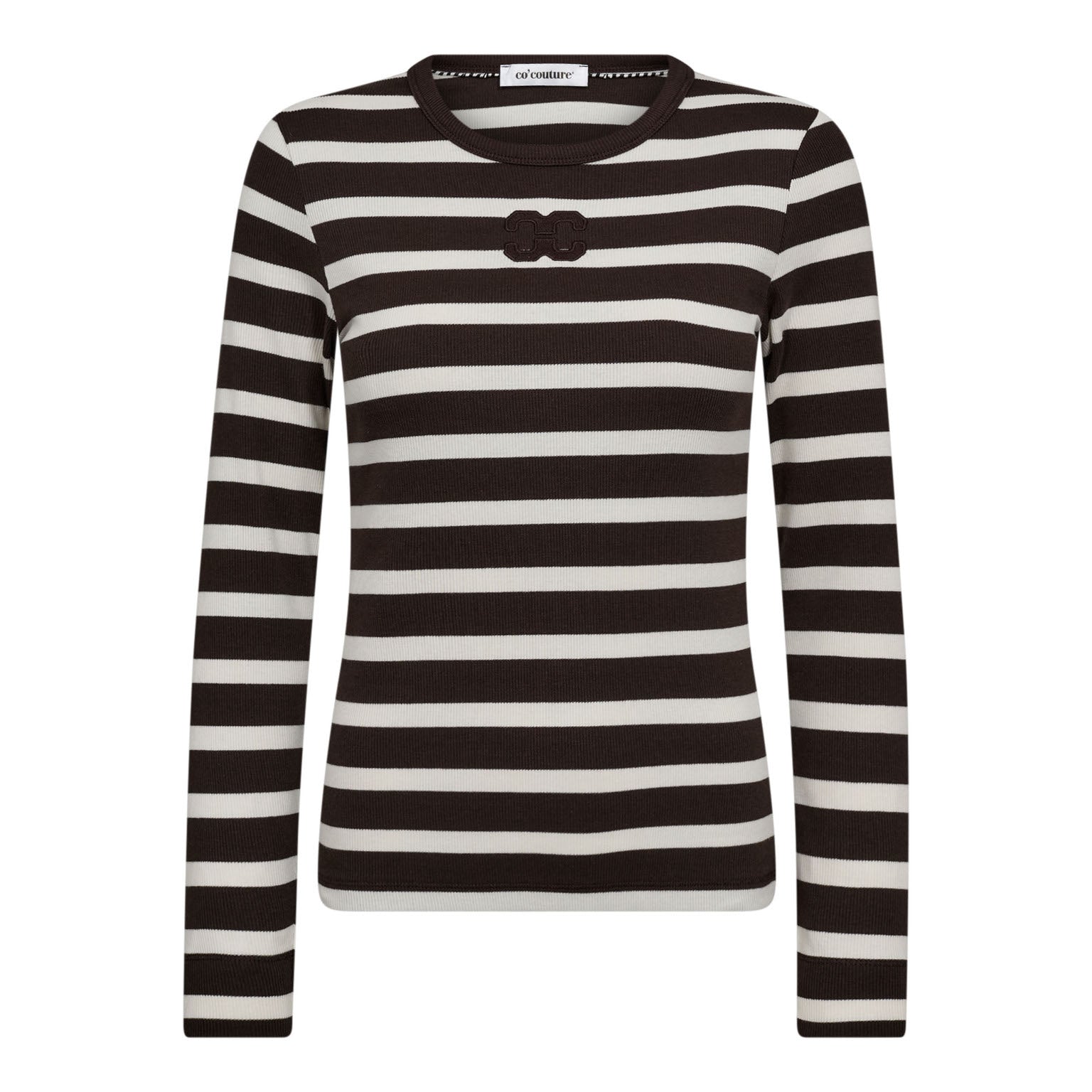 Co' Couture - GrannyCC Rib Bluse i Brun/creme