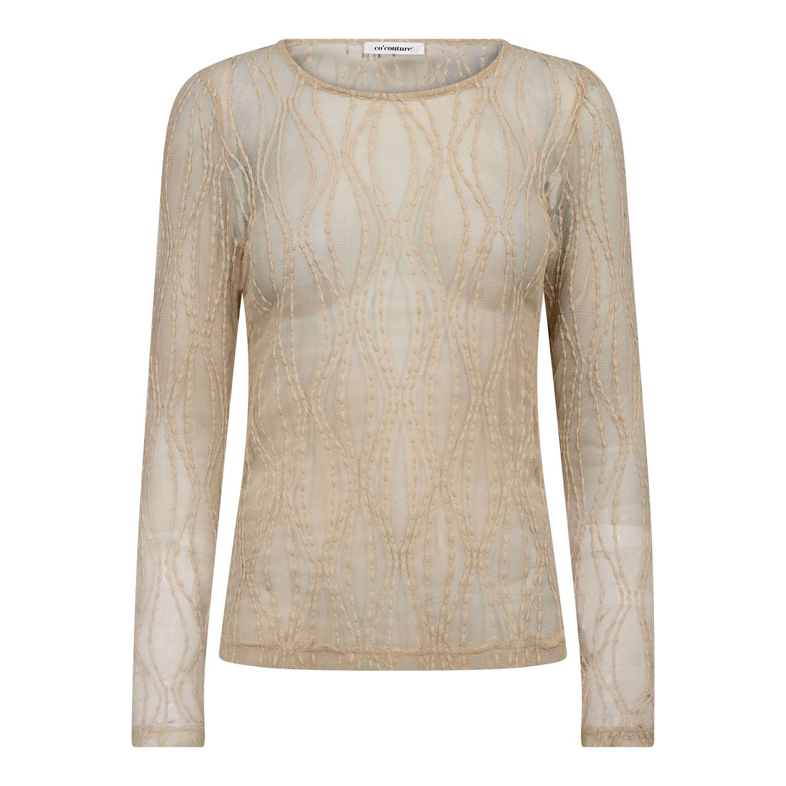 Co' Couture - MarcyCC Mesh Bluse i bone