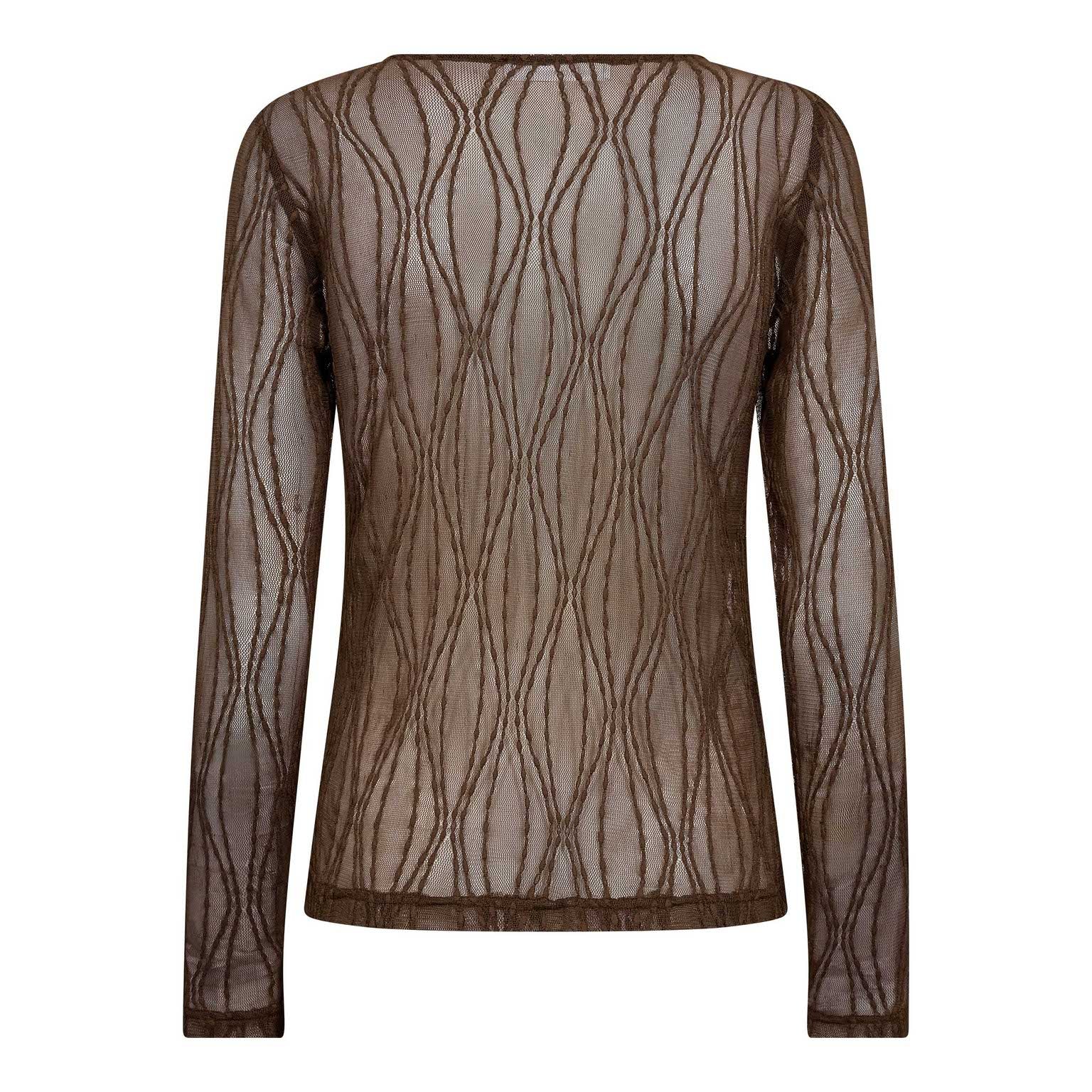 Co' Couture - MarcyCC Mesh Bluse i mocca