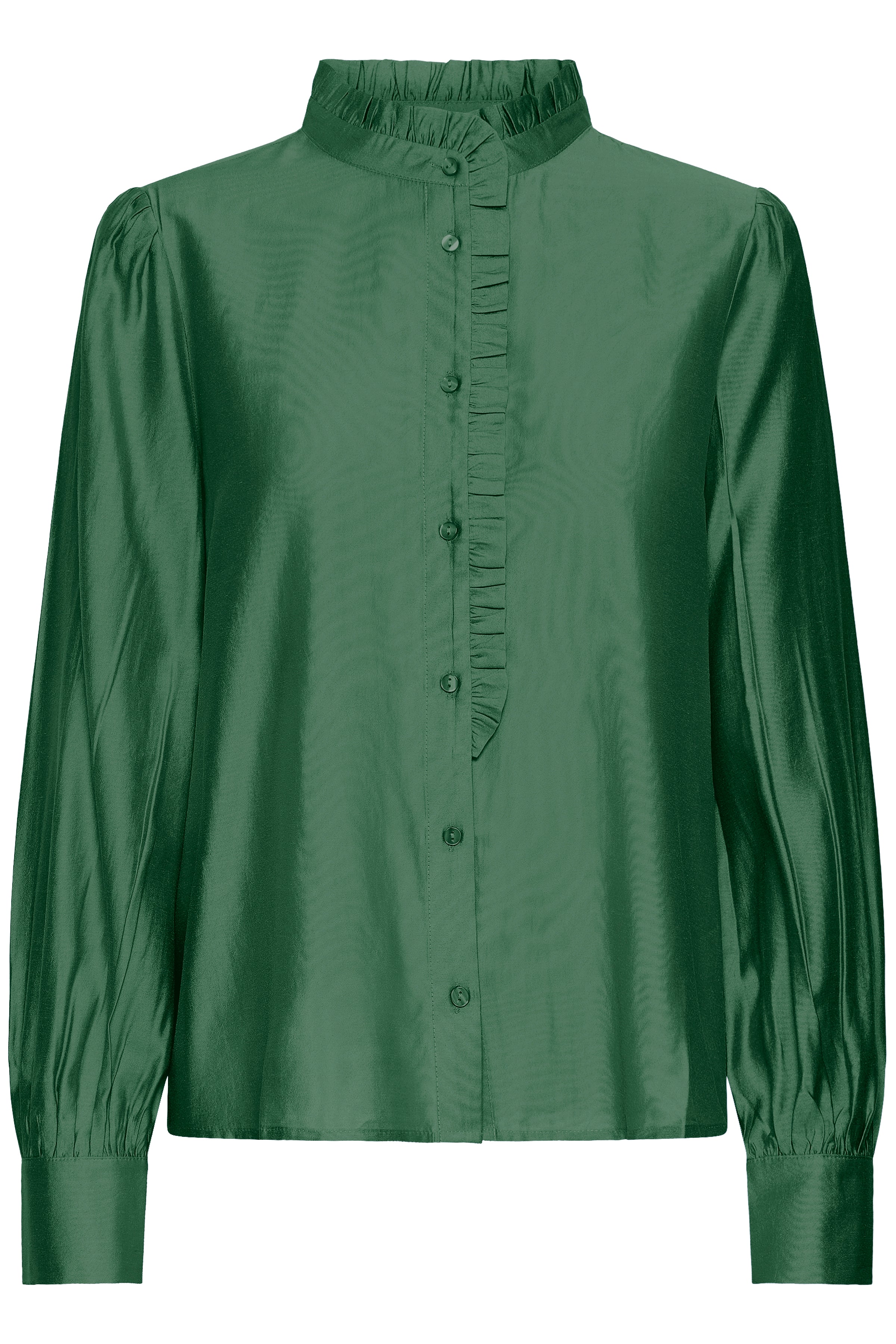 Ichi IHKarlani Shirt - Feminin Skjorte, Grøn