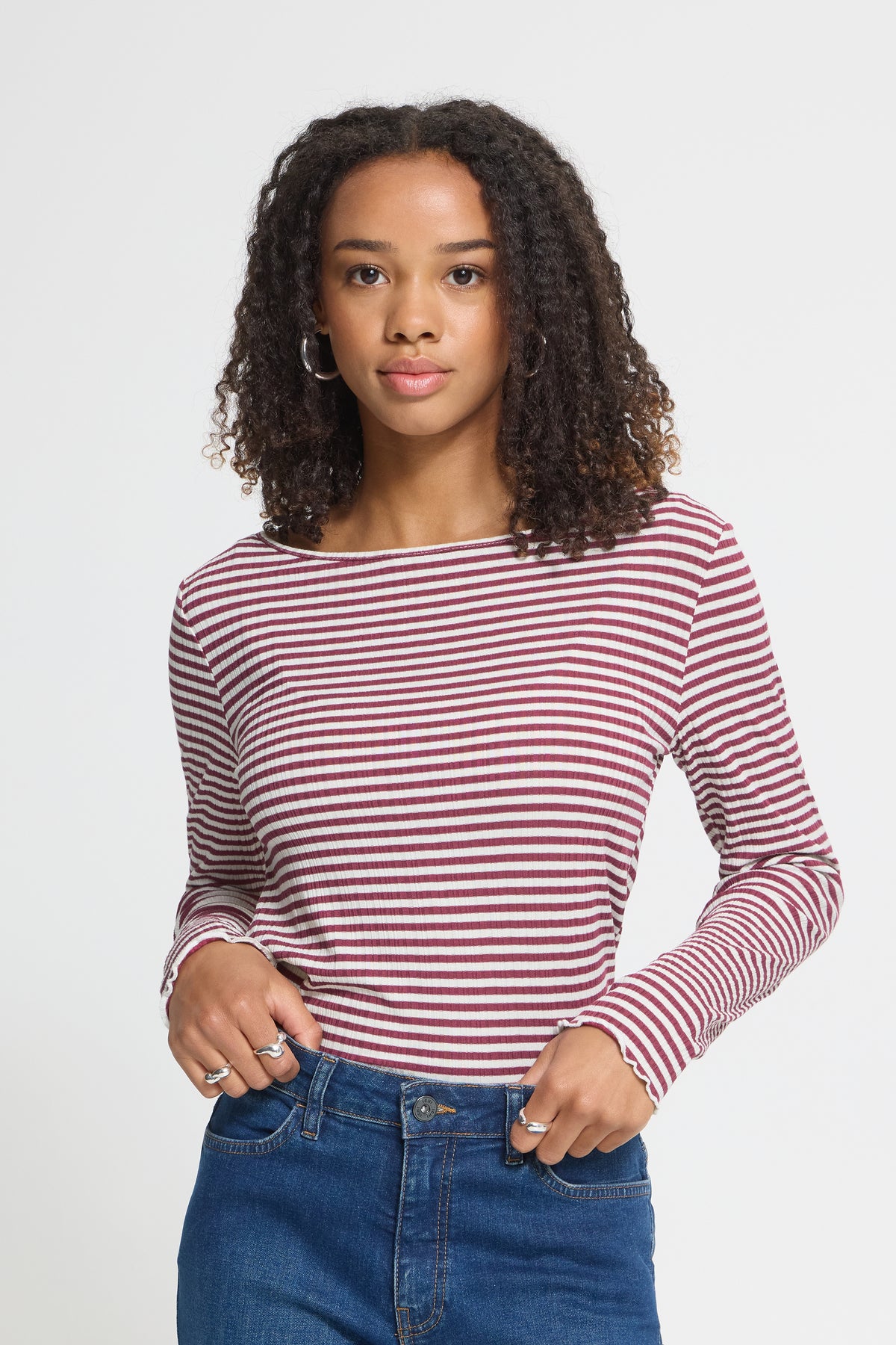 Ichi - IHCella Bluse, bordeaux strib