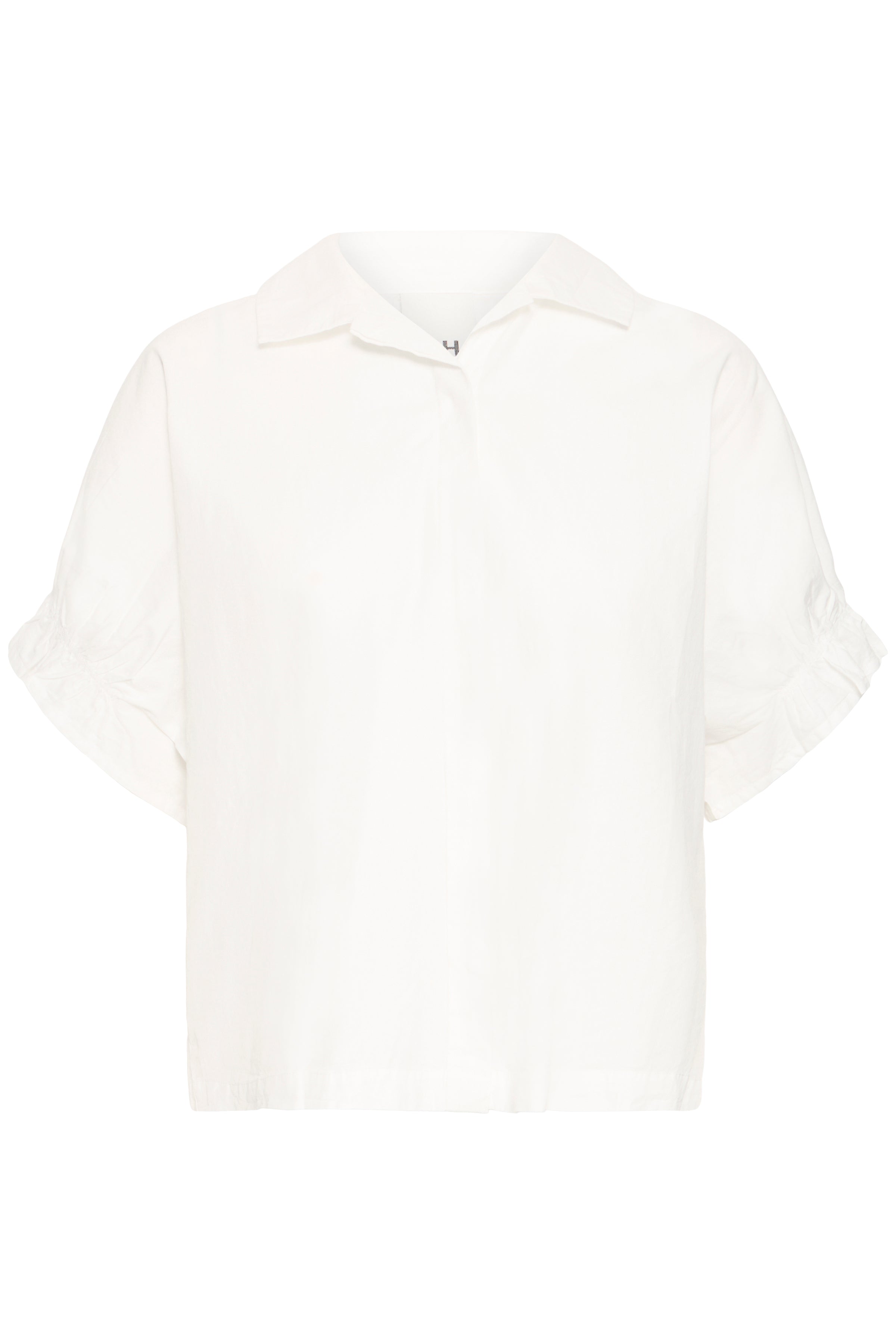 IHSami Shirt i hvid – Let skjorte med feminine flæser