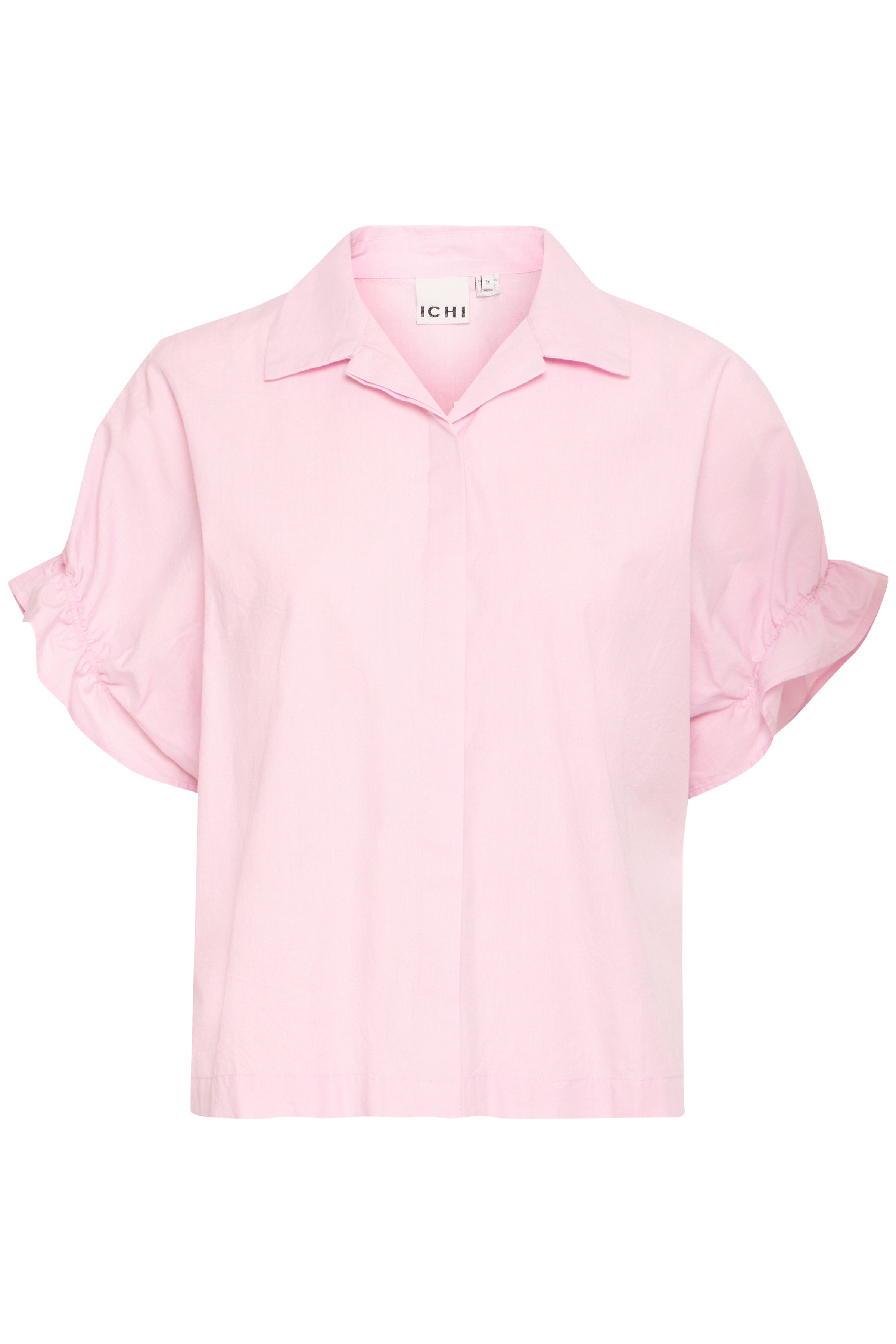 IHSami Shirt i lyserød – Let skjorte med feminine flæser