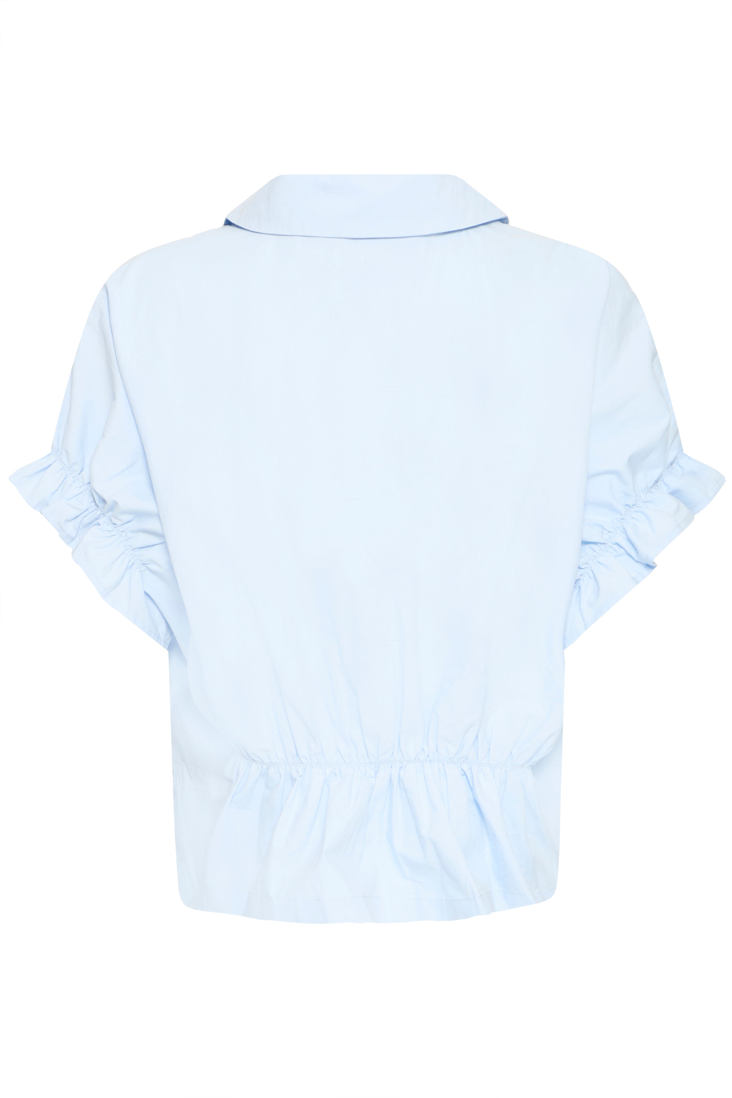 IHSami Shirt i lyseblå – Let skjorte med feminine flæser