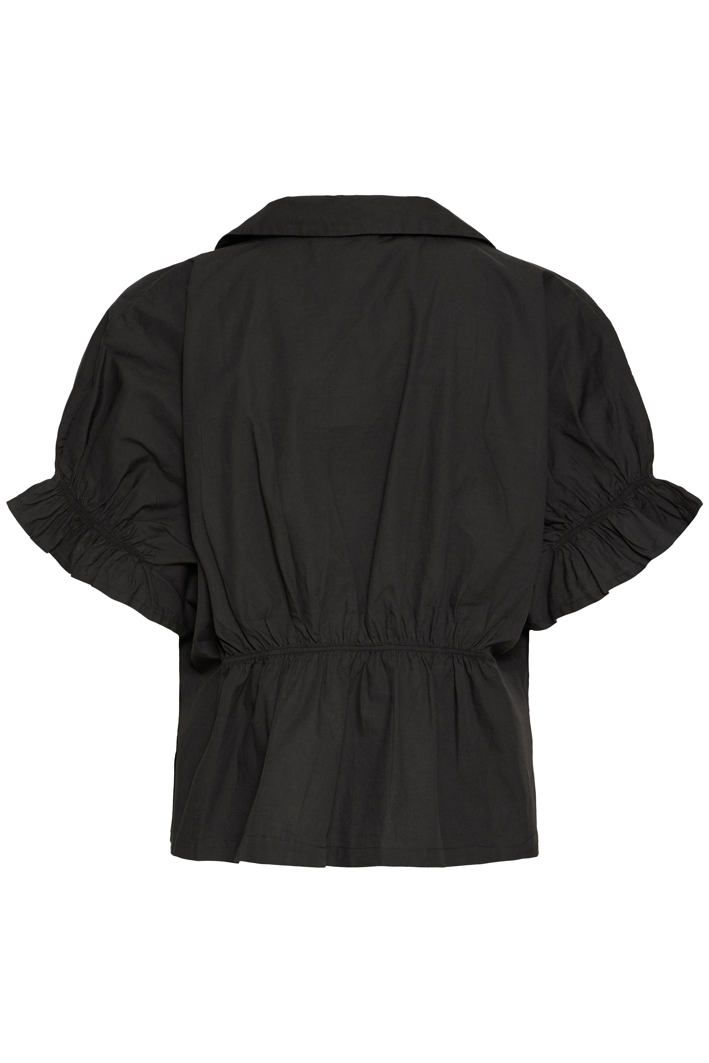 IHSami Shirt i sort – Let skjorte med feminine flæser