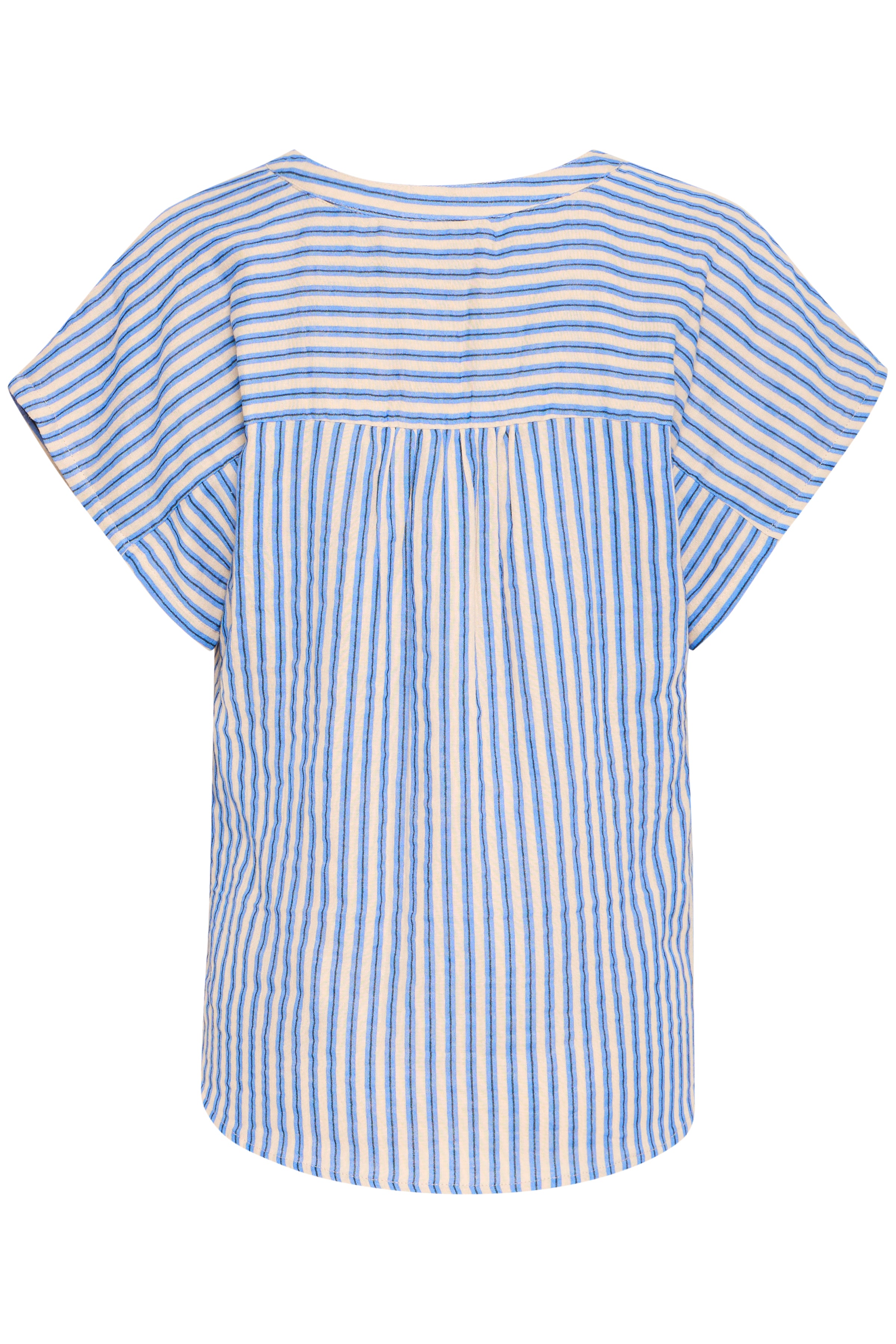 IAFoxa SS shirt – stribet bomuldsbluse med blå striber