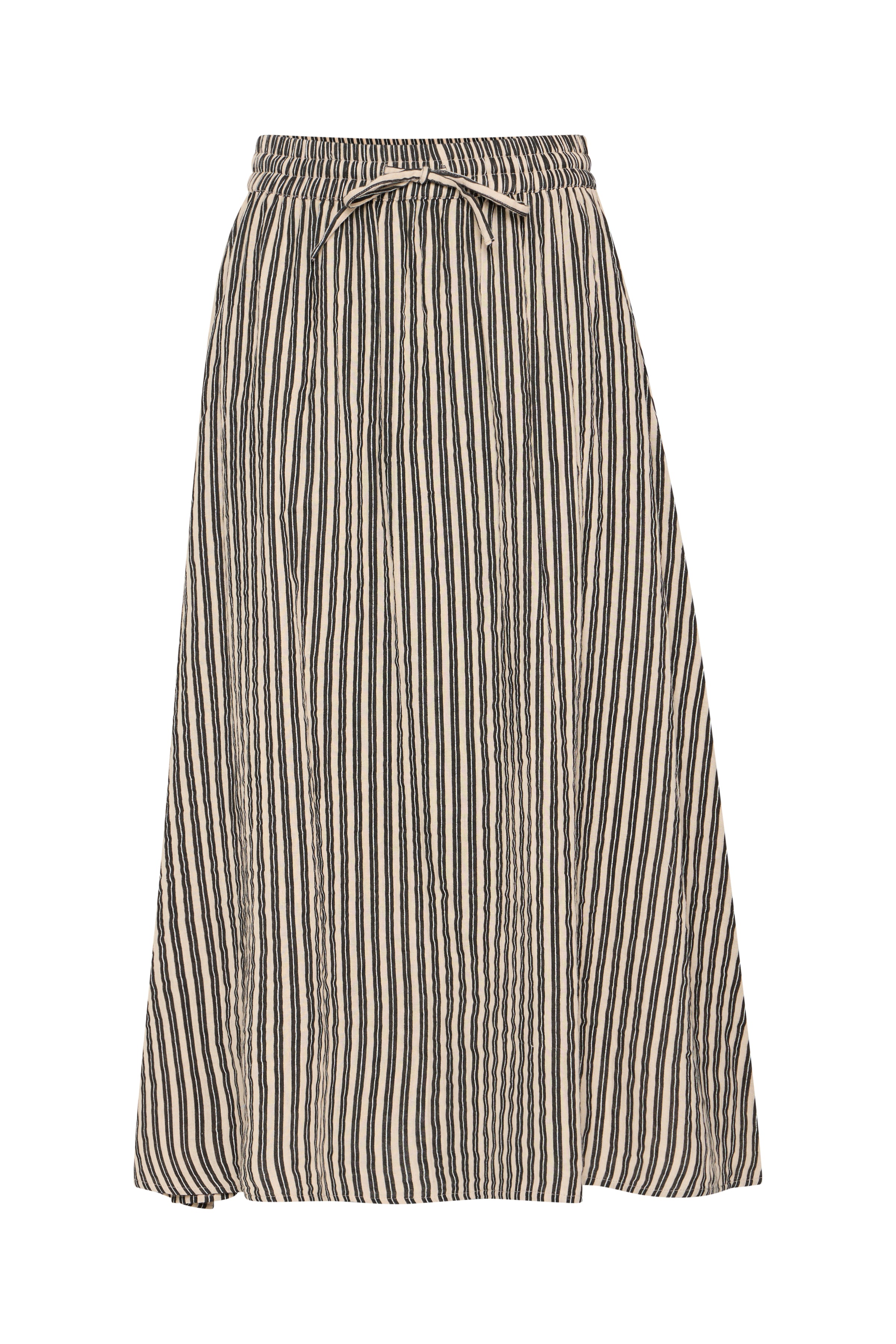IAFoxa striped midi skirt – stribet bomuldsnederdel med elastik fra ICHI