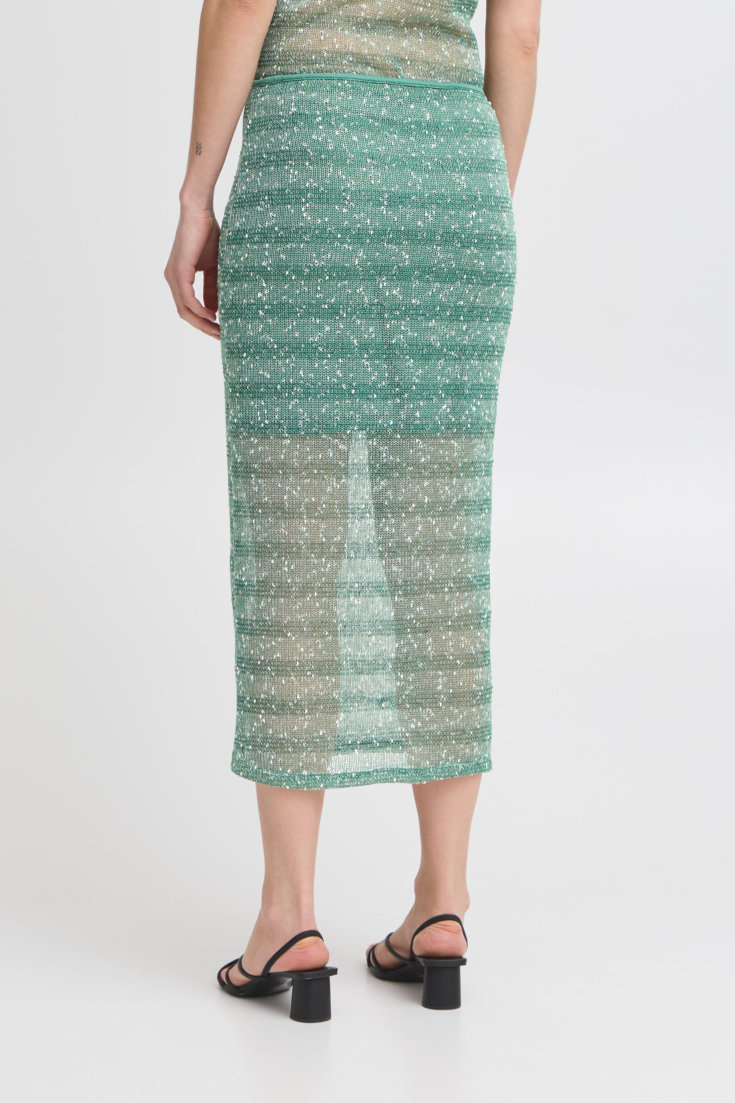 IHPiloua skirt – grøn nederdel med struktur fra ICHI
