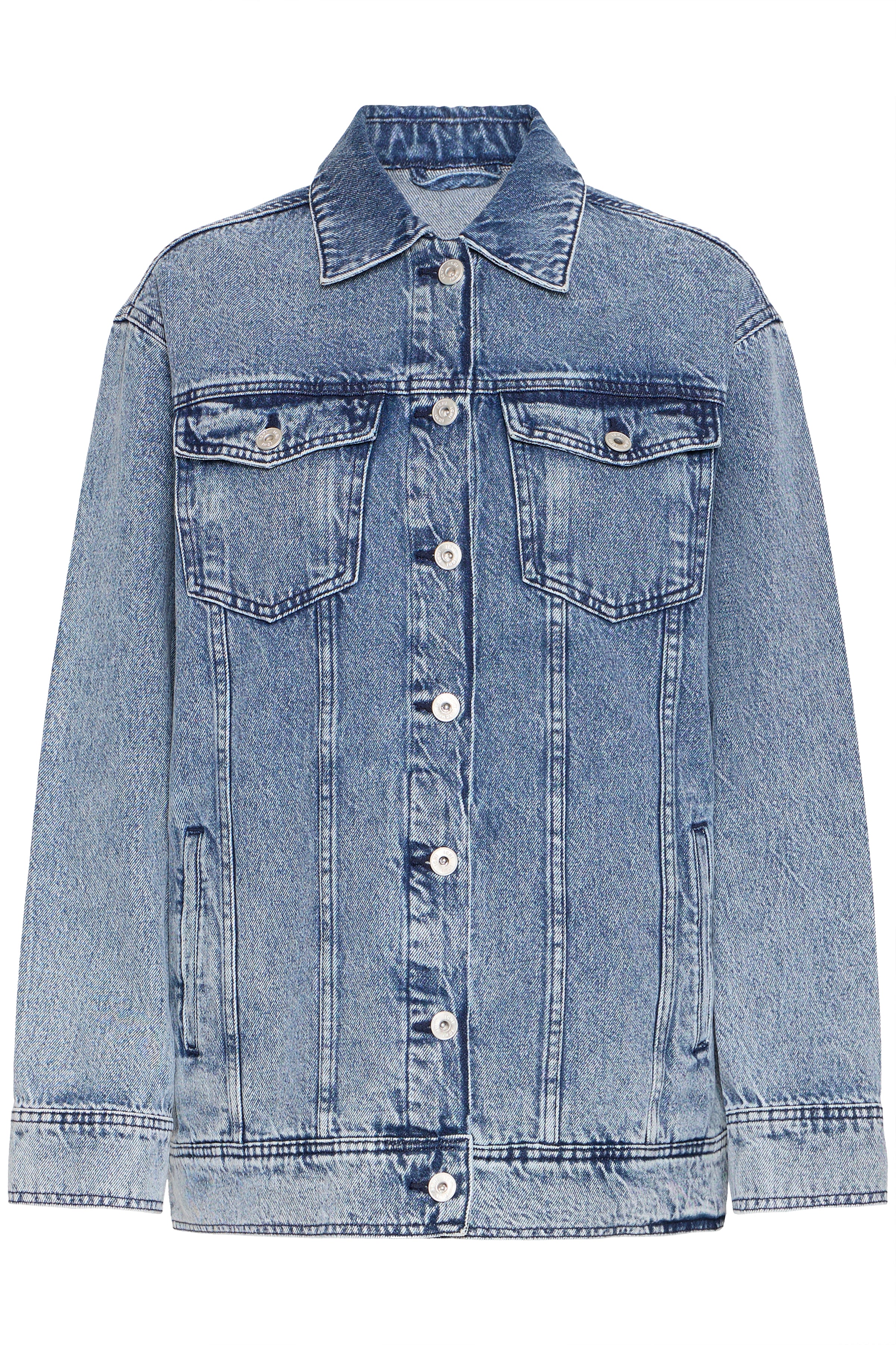Ichi IHNaomy Denim Jakke – Klassisk Cowboyjakke i 100% Bomuld