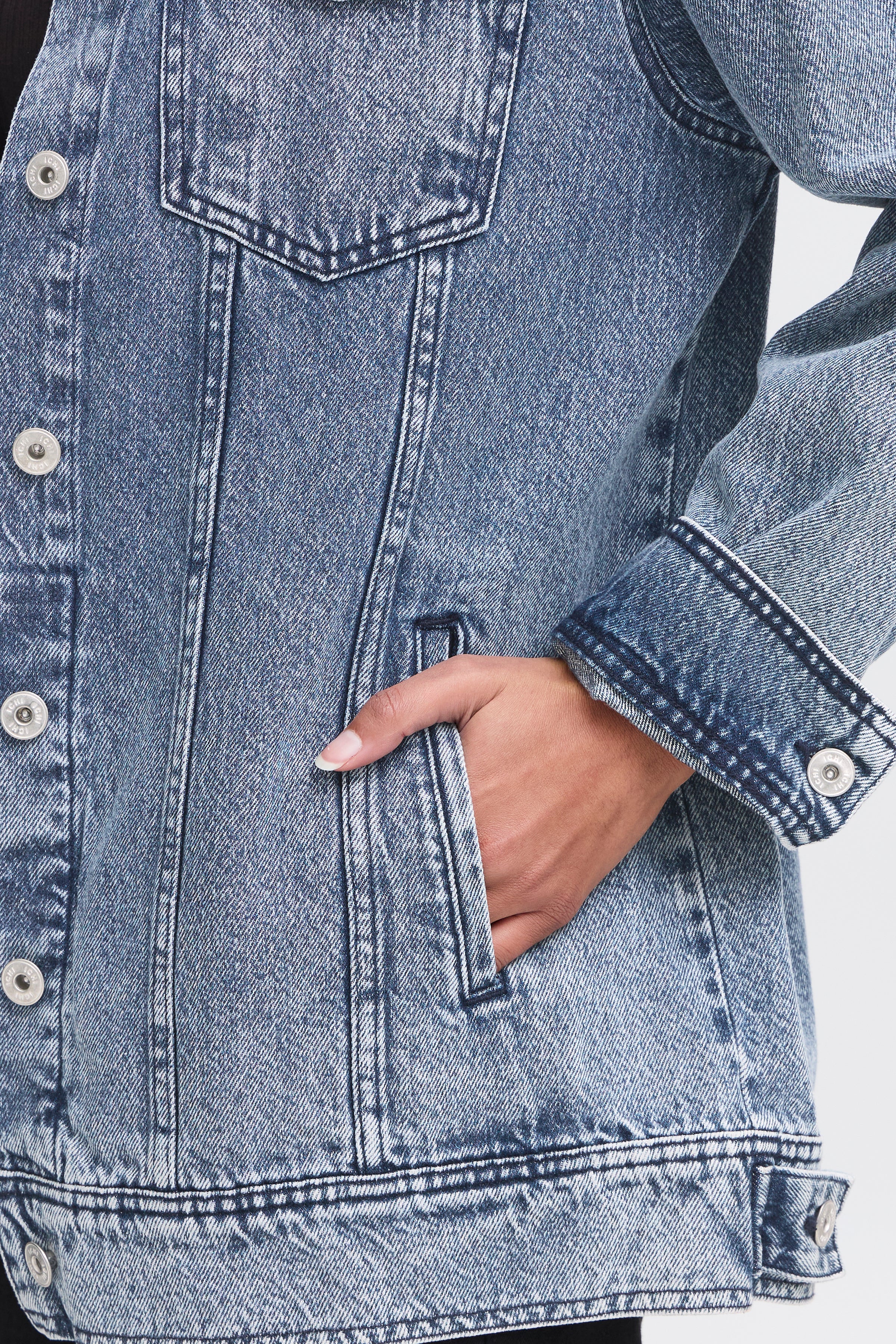 Ichi IHNaomy Denim Jakke – Klassisk Cowboyjakke i 100% Bomuld