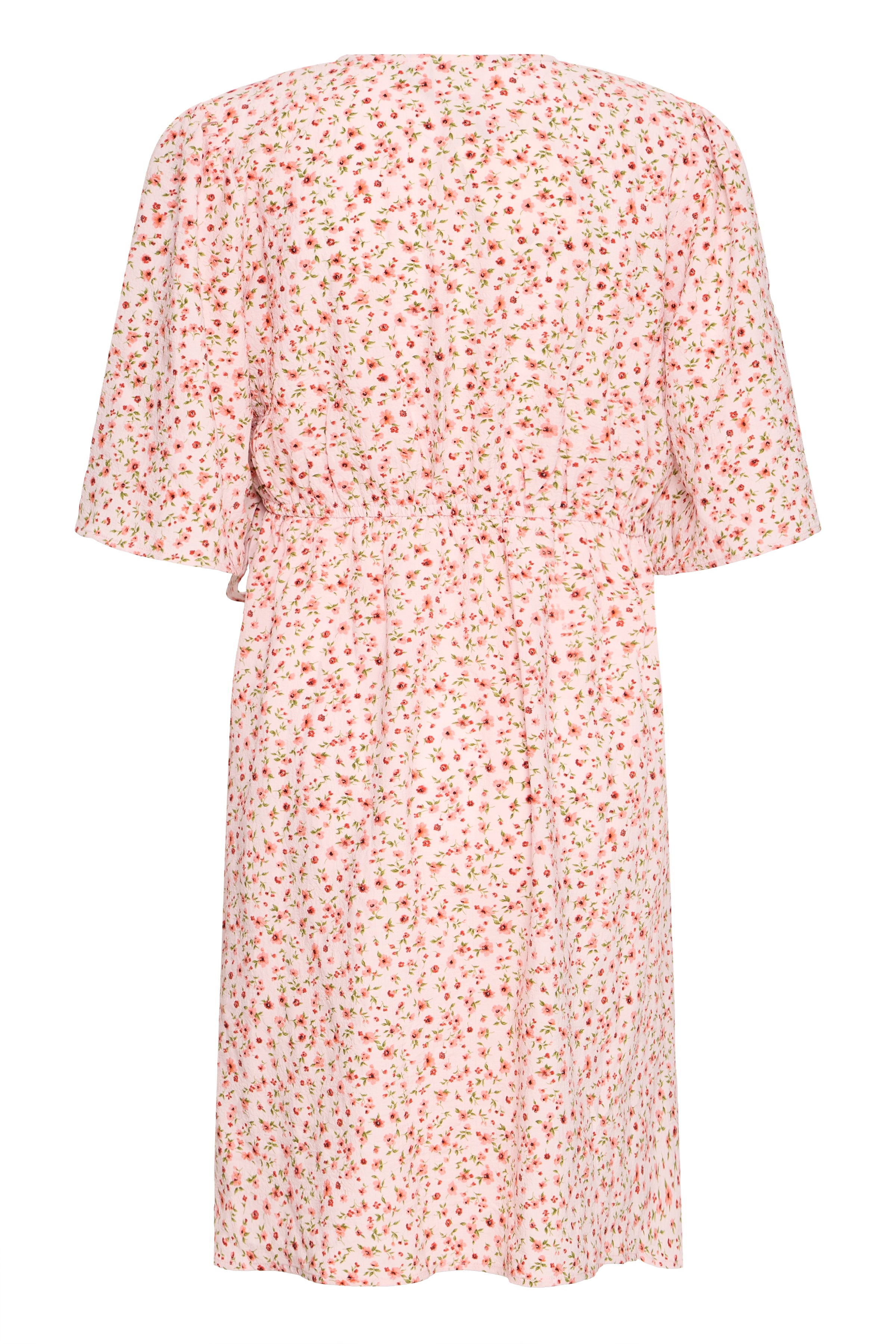 IHXkala dress – blomstrede slå-om kjole i rosa fra ICHI