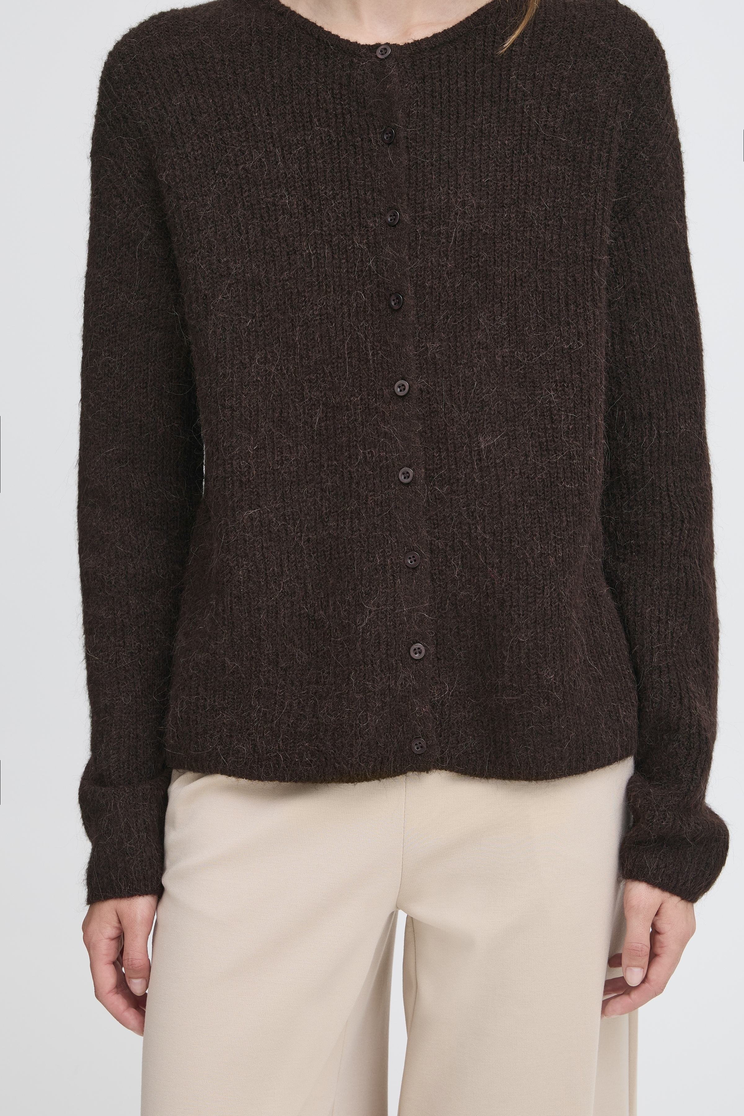 Ichi IHKamara Cardigan i Mørkebrun