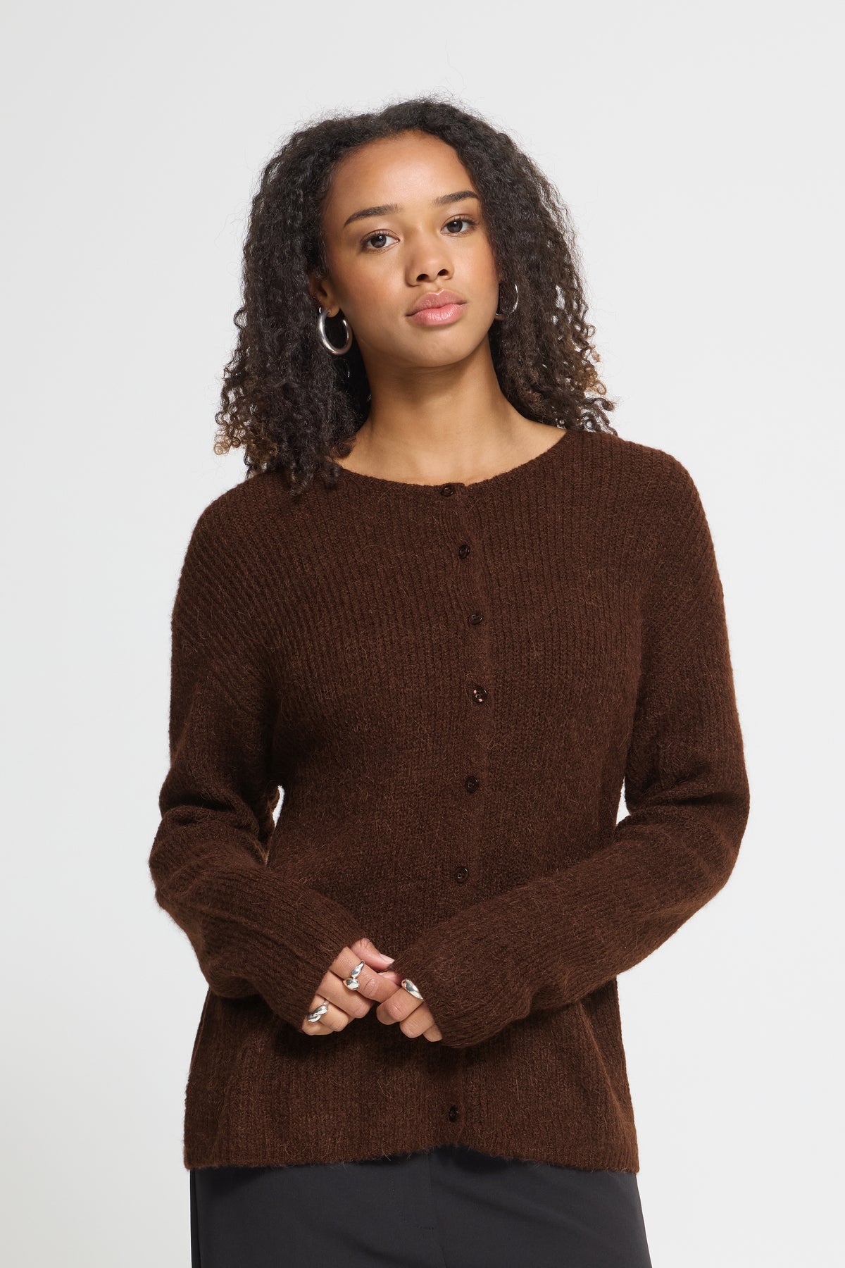 Ichi - IHKamara cardigan, mørkebrun
