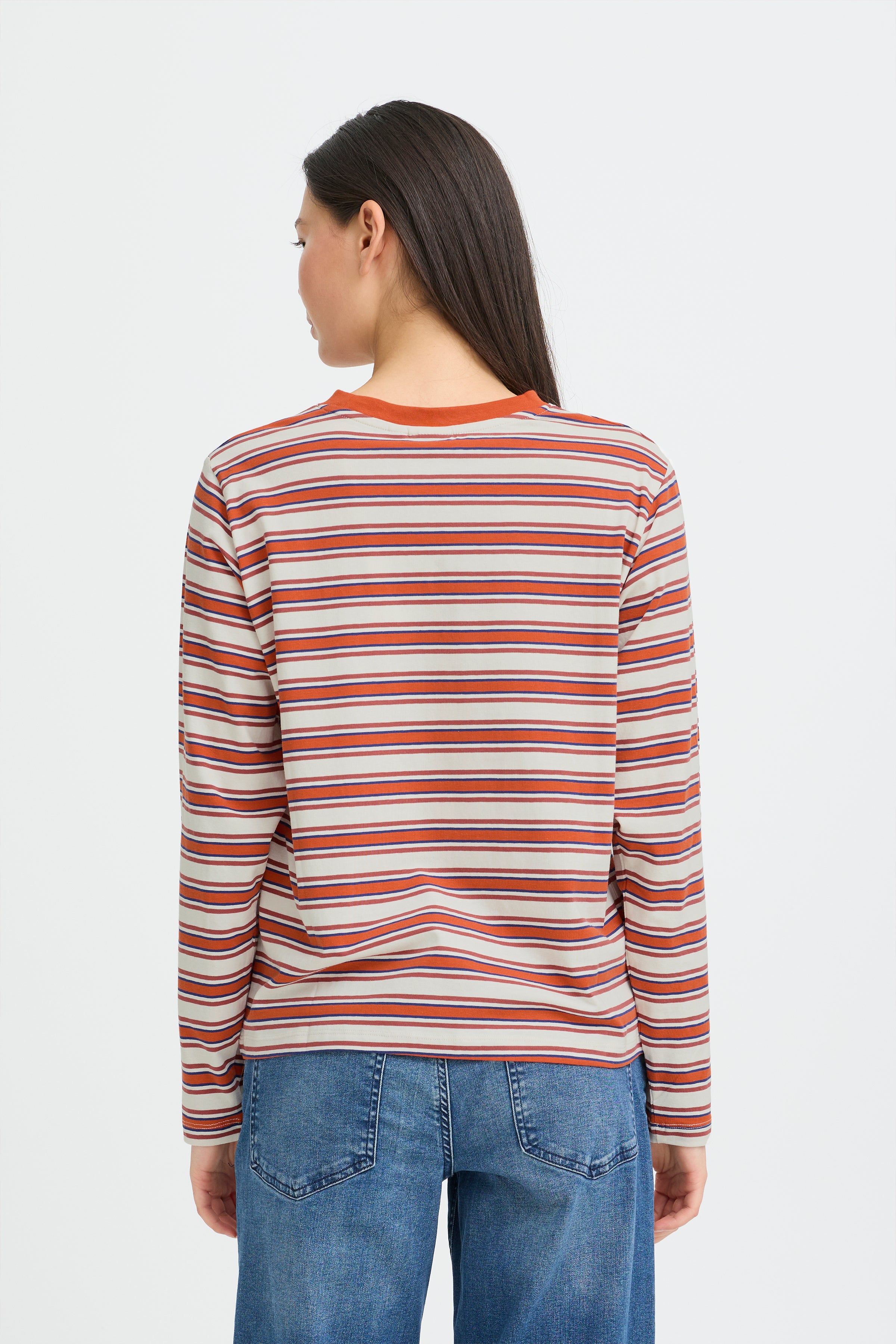 Ichi - Imira Strikstribet Langærmet T-shirt Orange