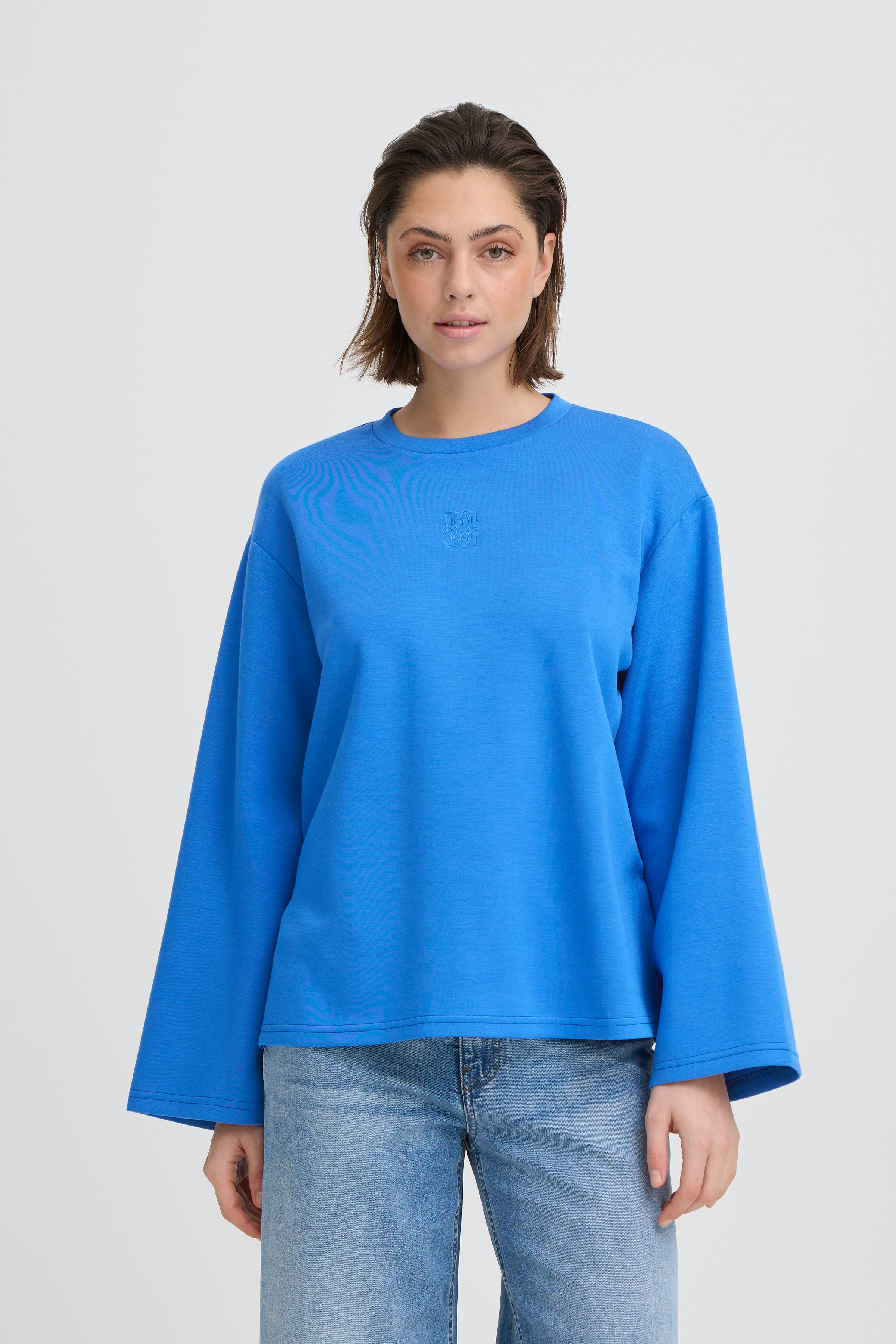 Ichi - IHCozy sweatshirt i blå