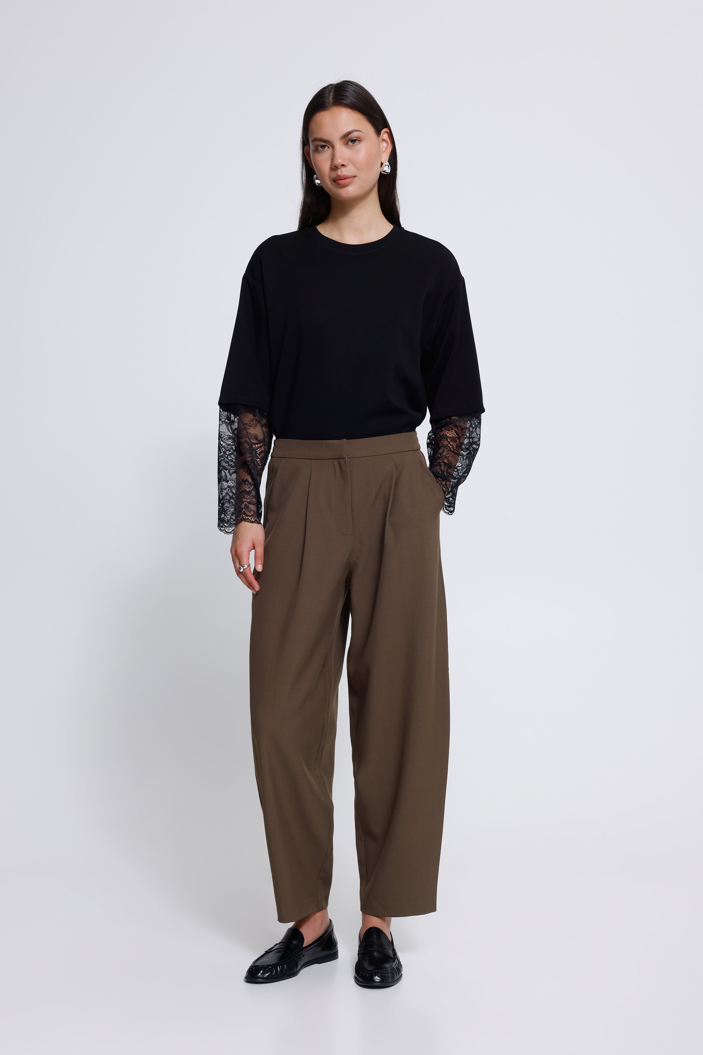 Ichi - IHFava Barrel Pant, brun