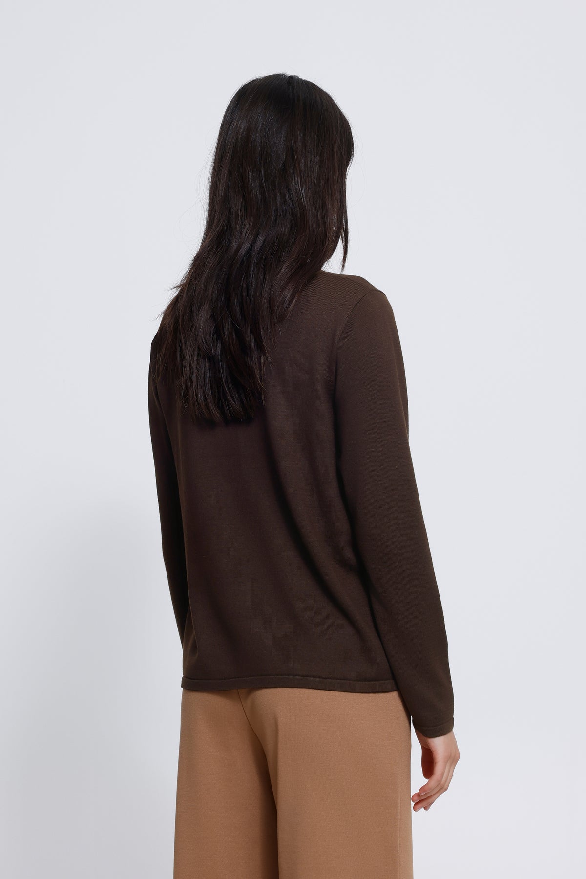 Ichi - IHLuls O-Neck Strik, mørkebrun
