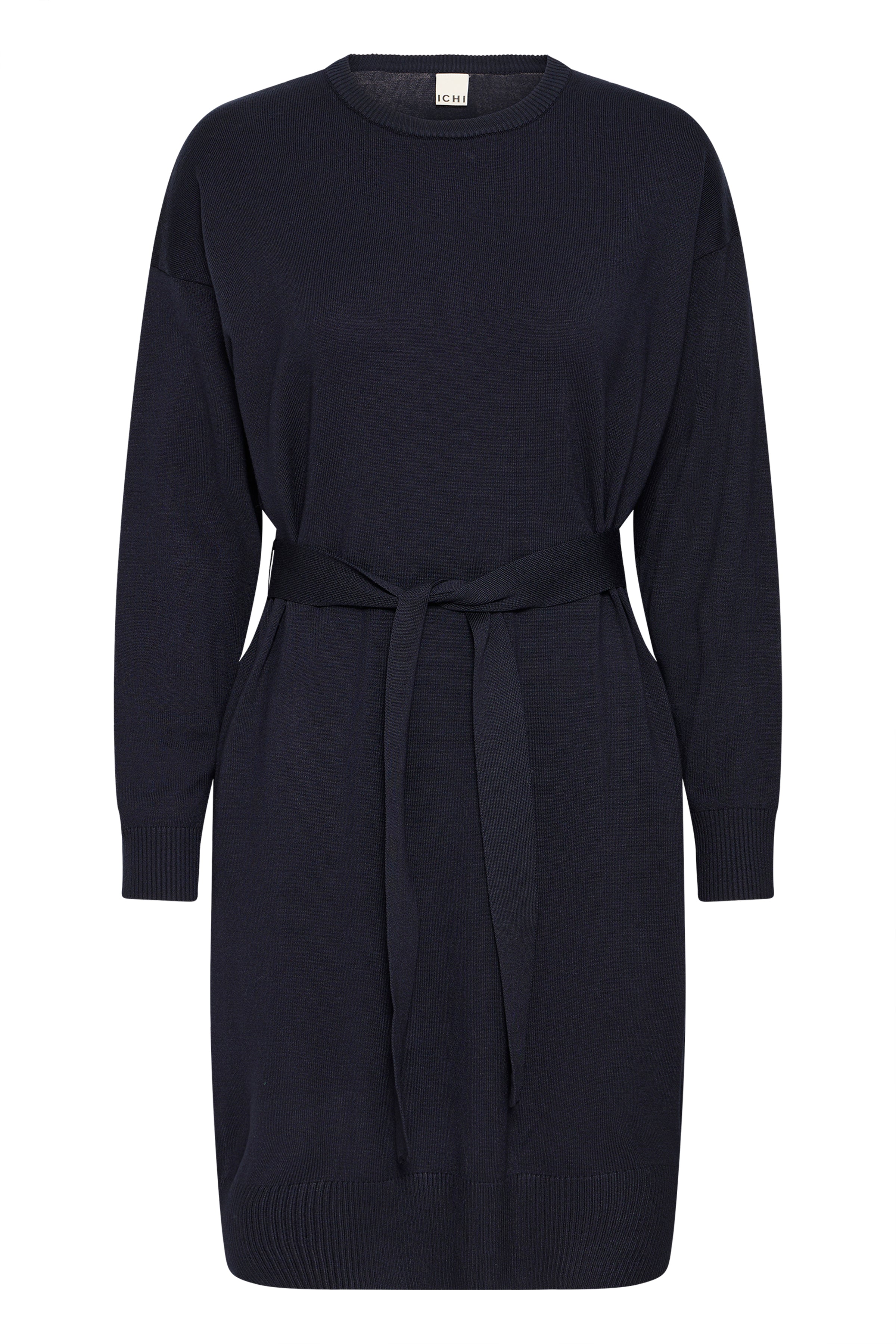 Ichi - Ihluls Strikkjole Med Bindebånd i Sort