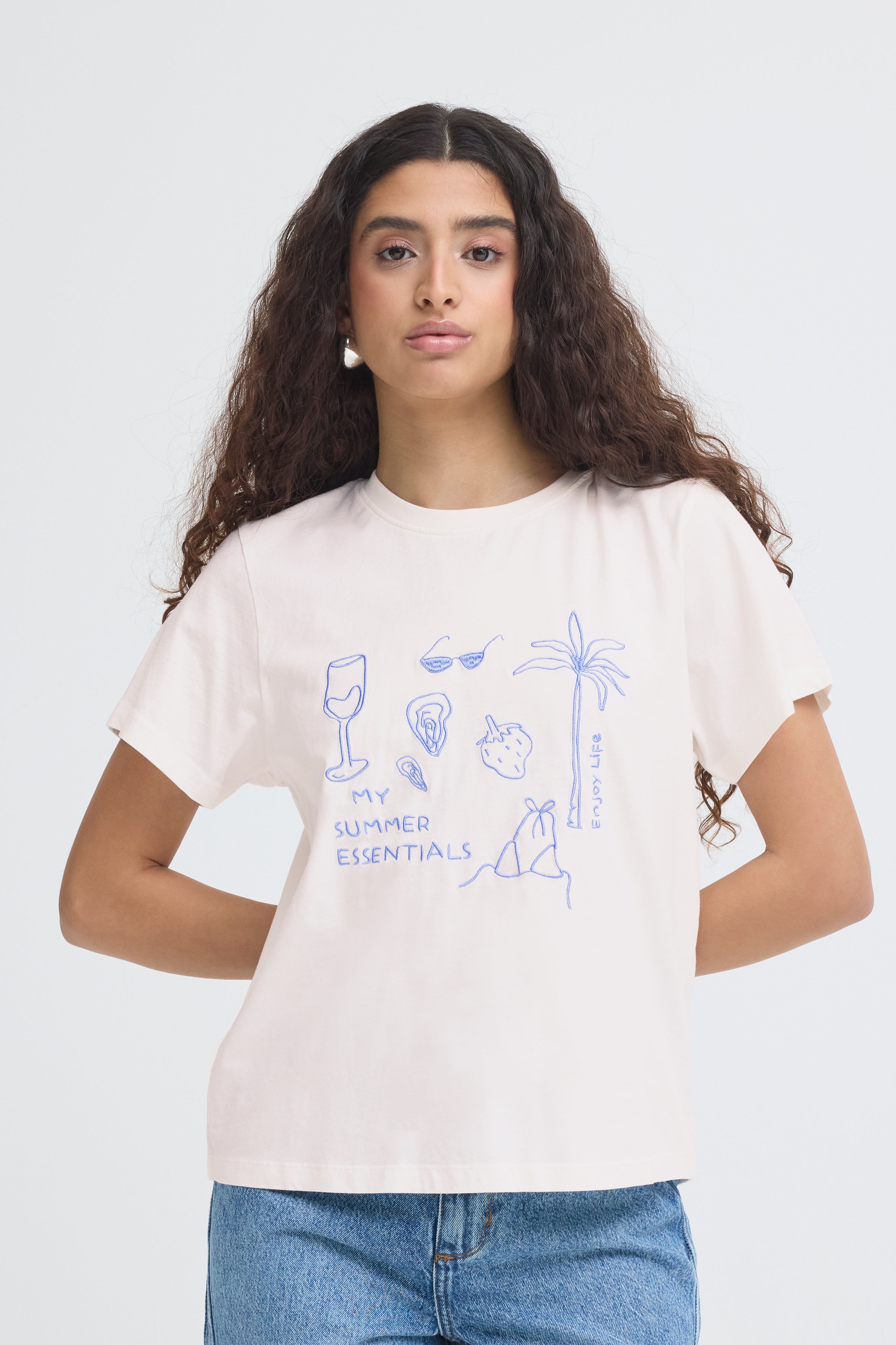 Ichi - IHNOVOLA T-Shirt i Hvid