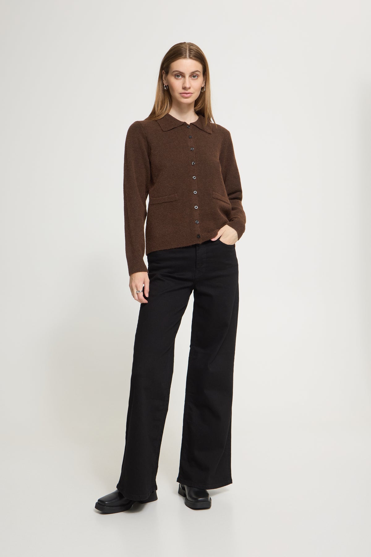 Ichi - IHDasila Cardigan, mørkebrun