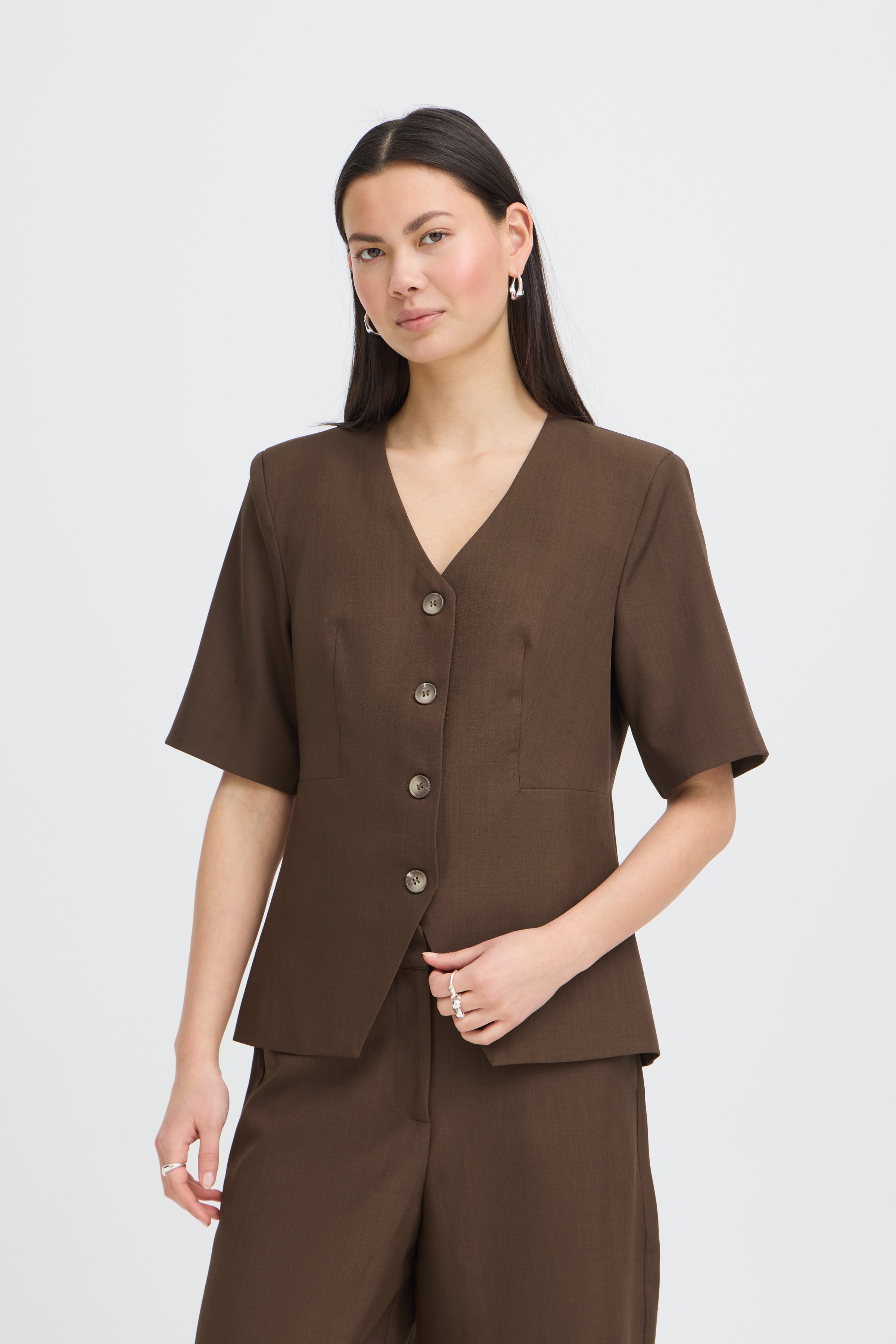 Ichi - IHFAVA Blazer Slate Black Melange