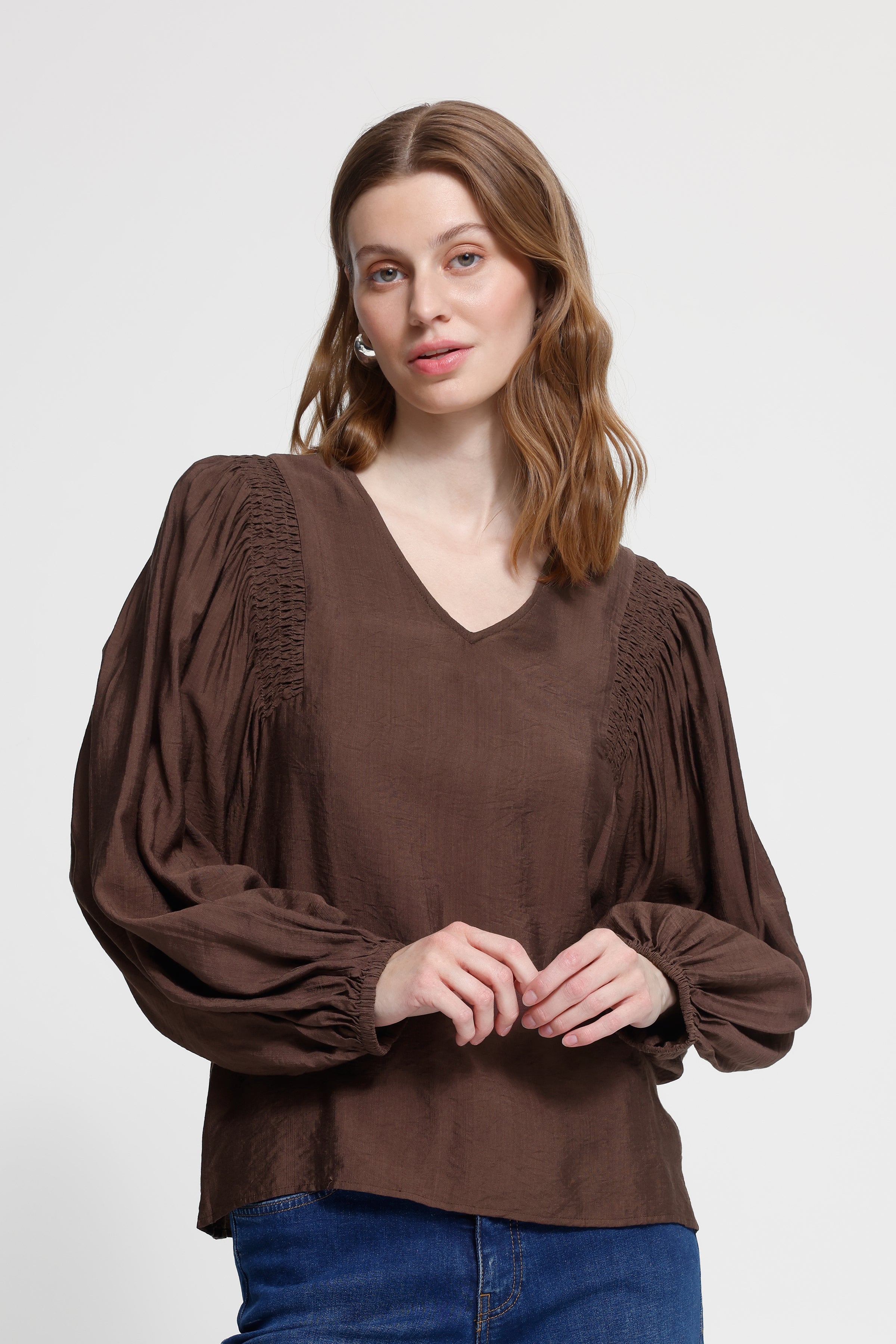 Ichi - IHImelda LS Bluse Chicory Coffee