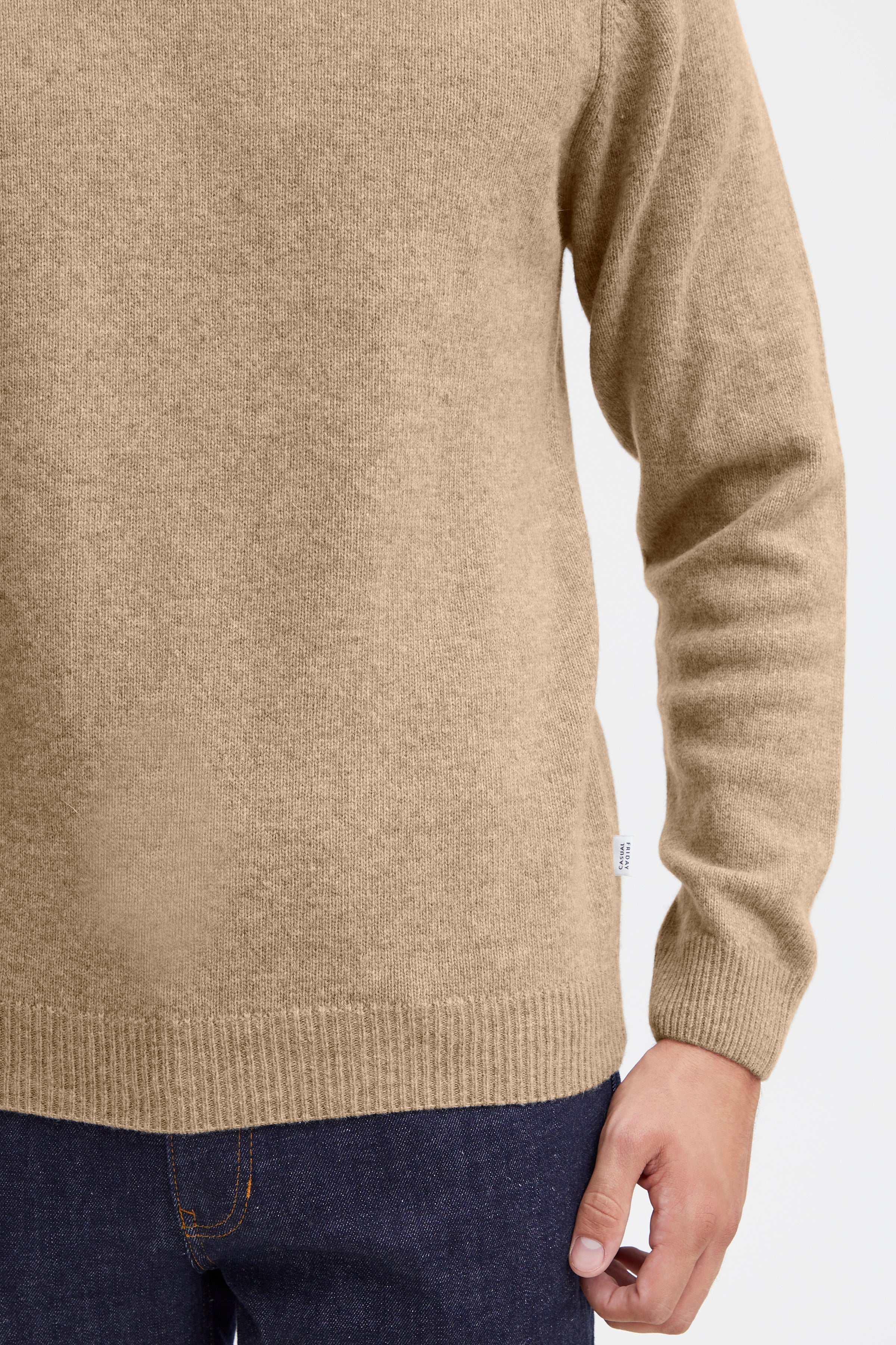 Casual Friday - CFKarl Uldstrik i Sand