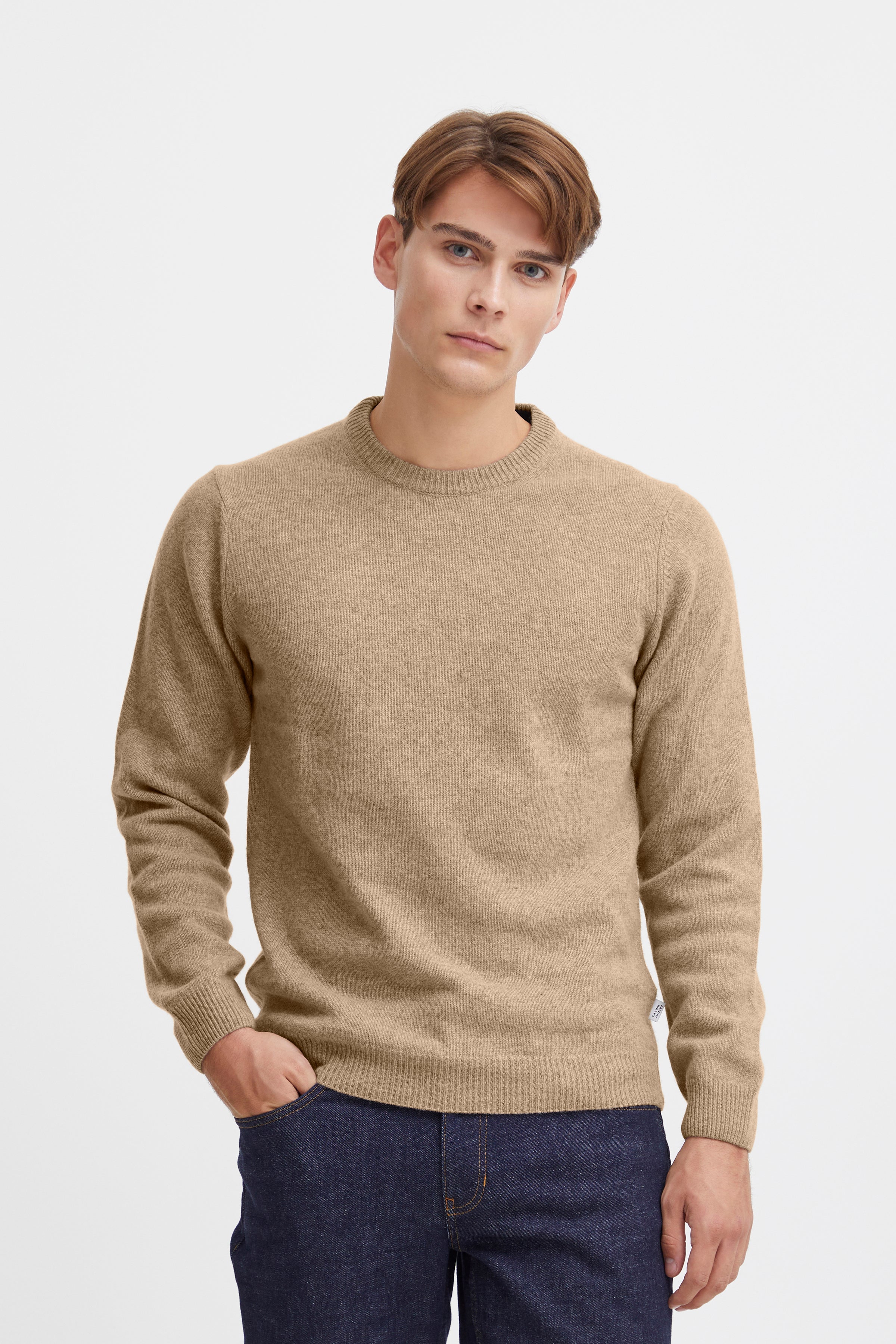 Casual Friday - CFKarl Uldstrik i Sand
