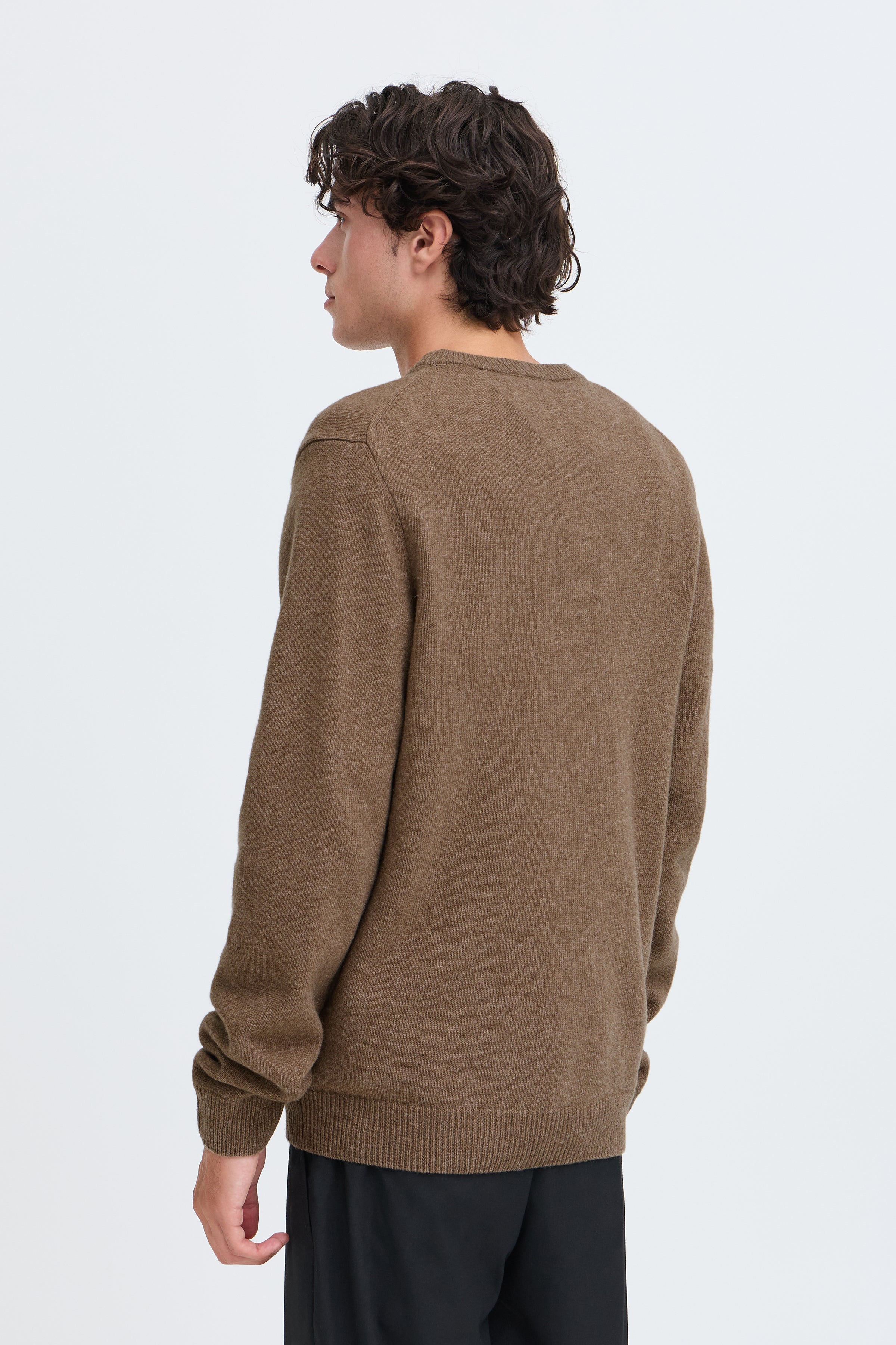 Casual Friday - CFKarl Lambswool Crew Neck Knit Chocolate