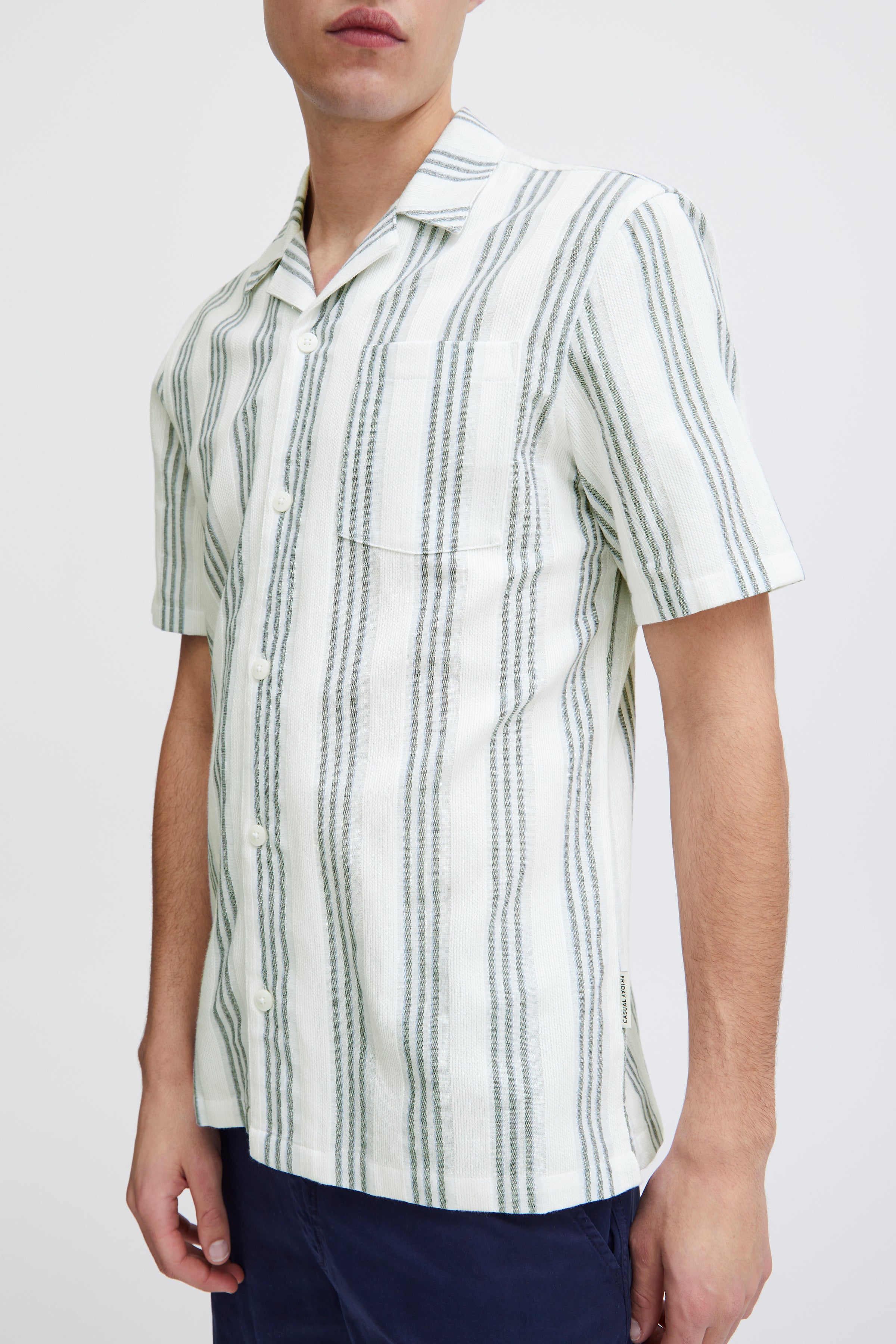 Casual Friday CFAnton Striped Skjorte – Kortærmet i Bomuld