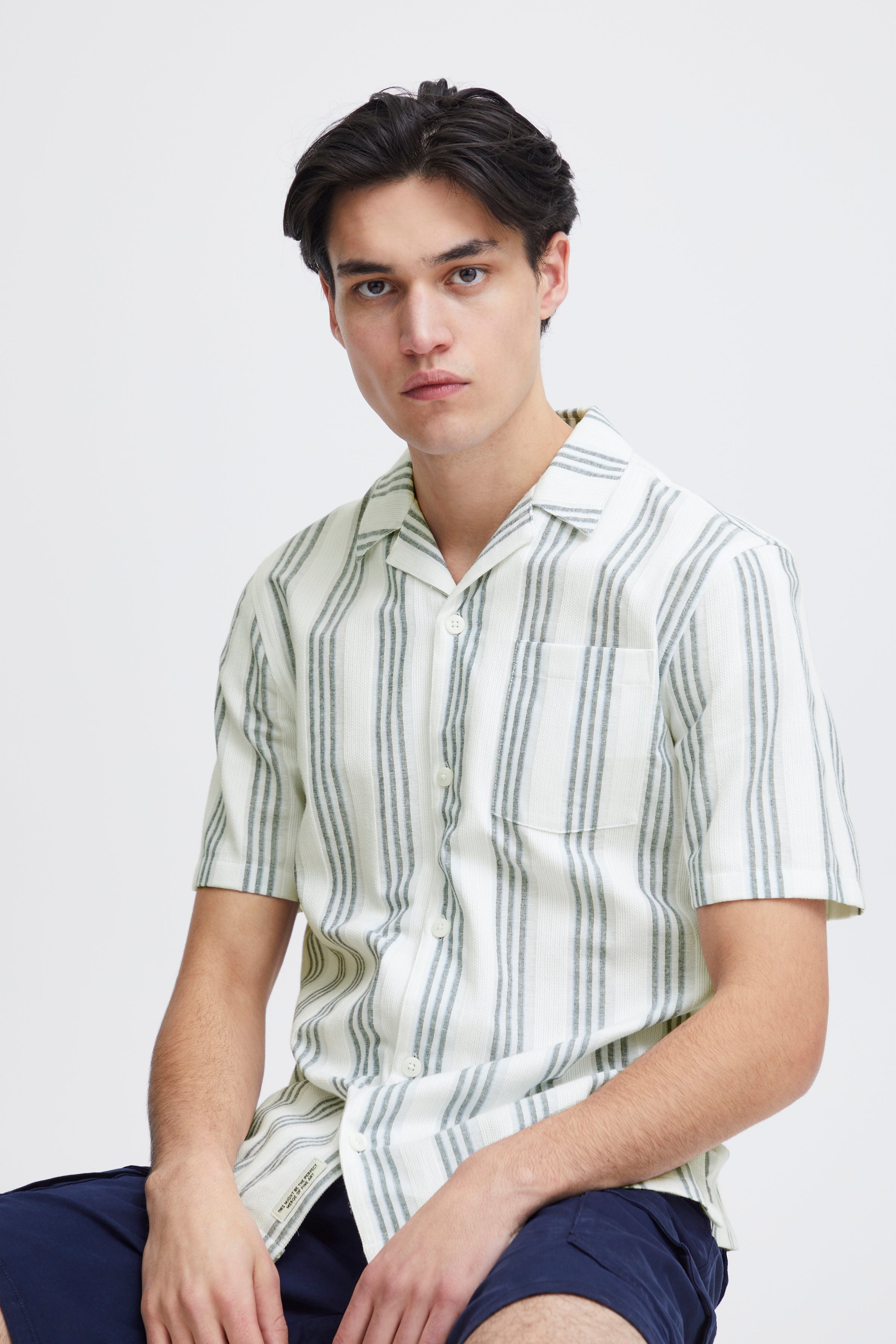Casual Friday CFAnton Striped Skjorte – Kortærmet i Bomuld