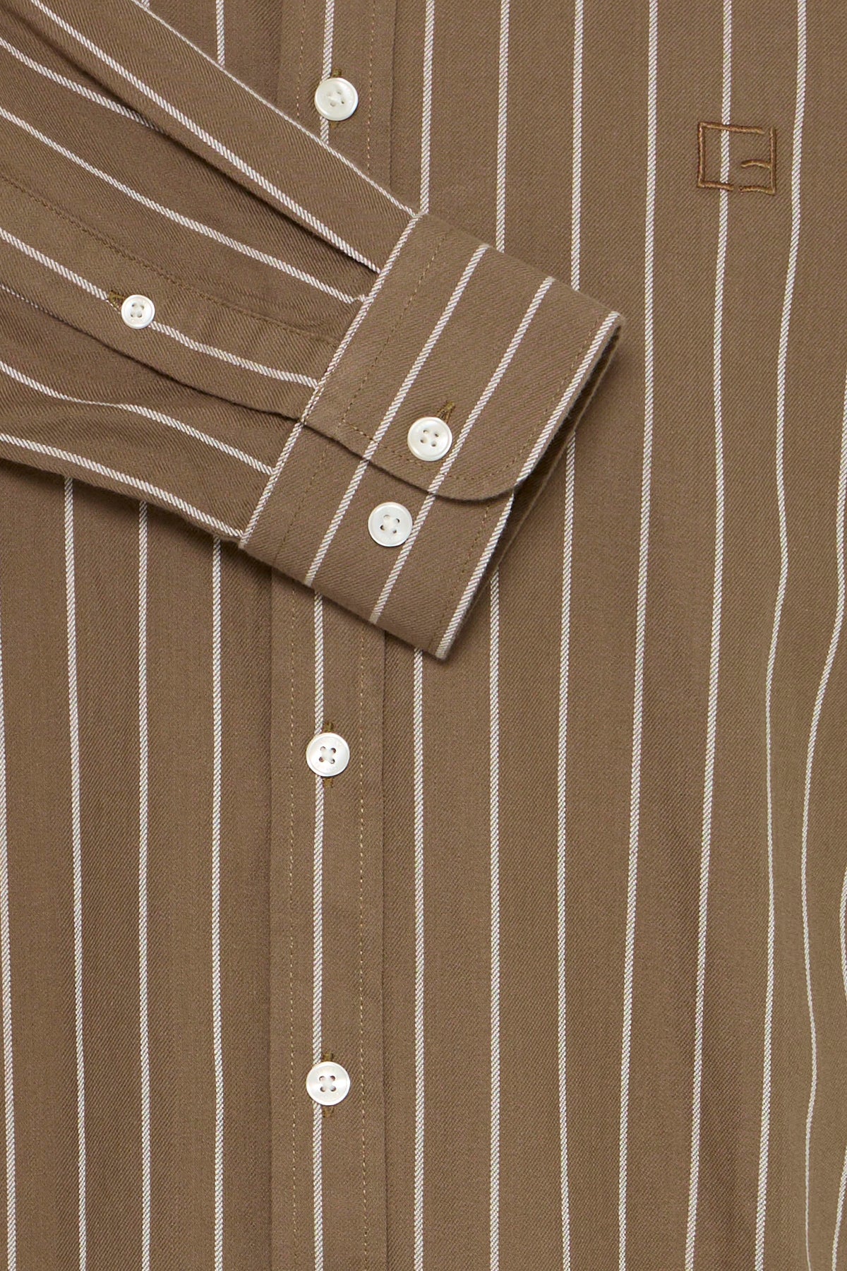 Casual Friday - CFANTON LS BD Striped Shirt Chocolate Chip