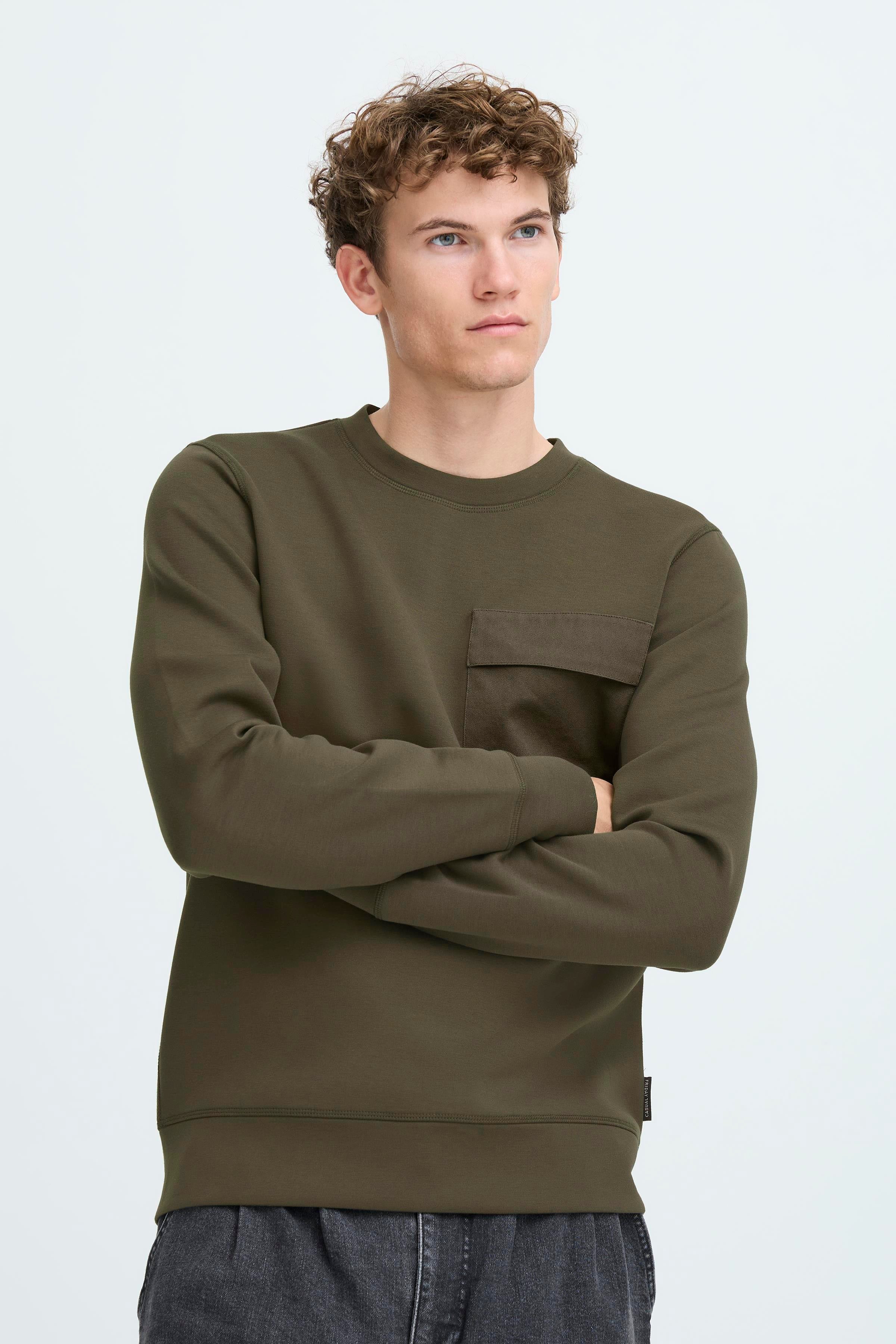 Casual friday - CFVidar Sweatshirt i army