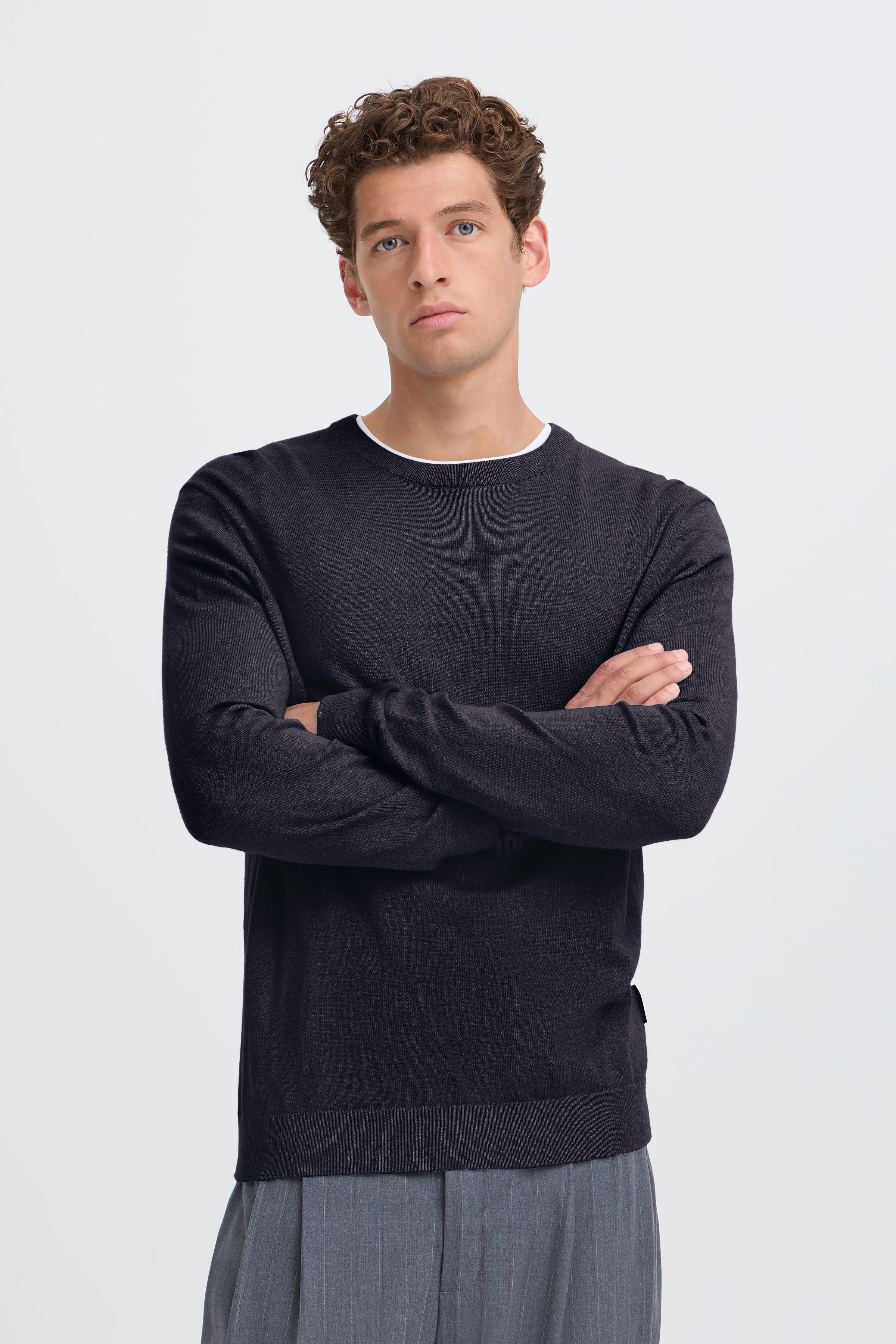 Casual Friday - CFHalfdan Crew Neck Ashley Blå
