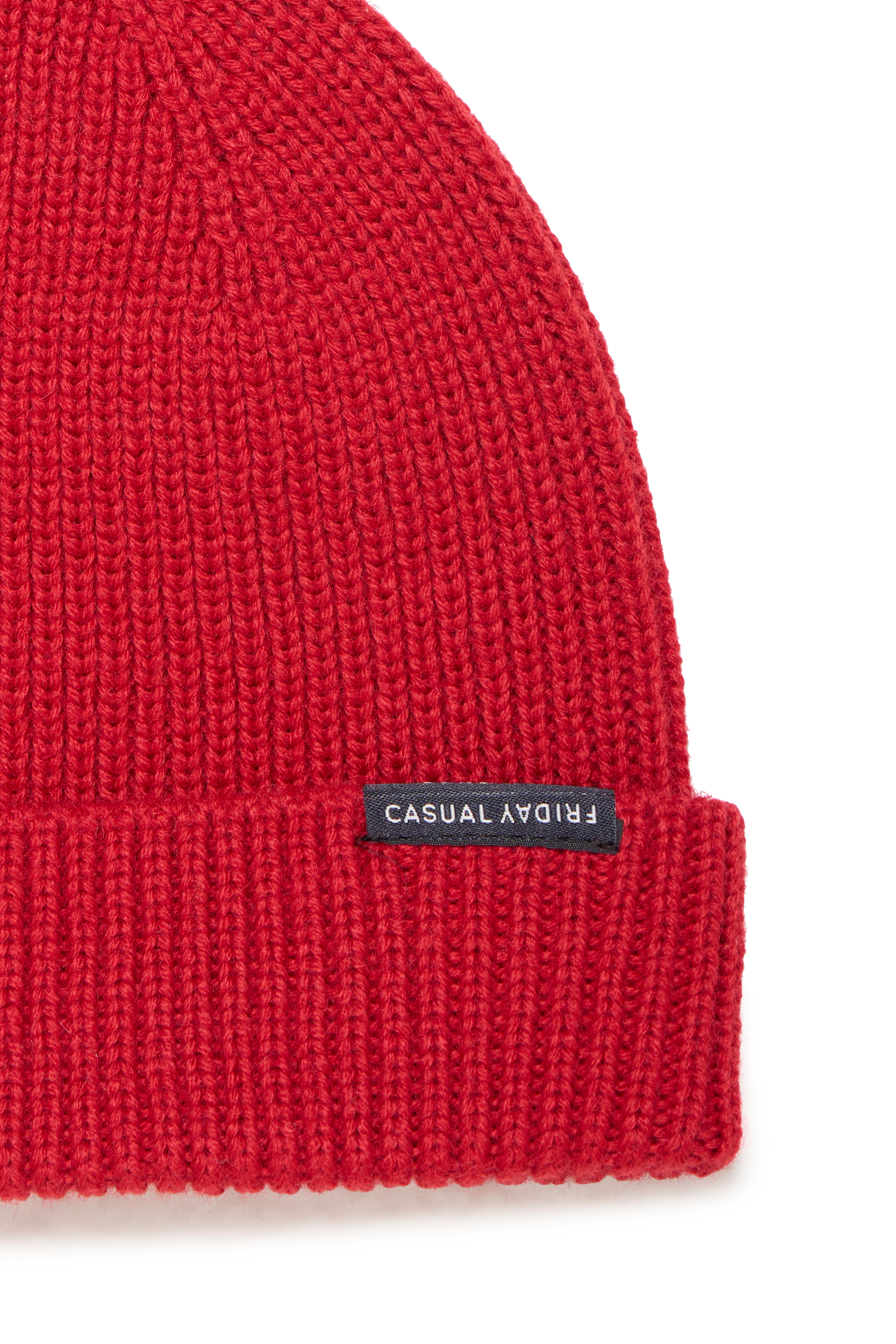 Casual Friday - CFAlkin Rib Beanie i rød