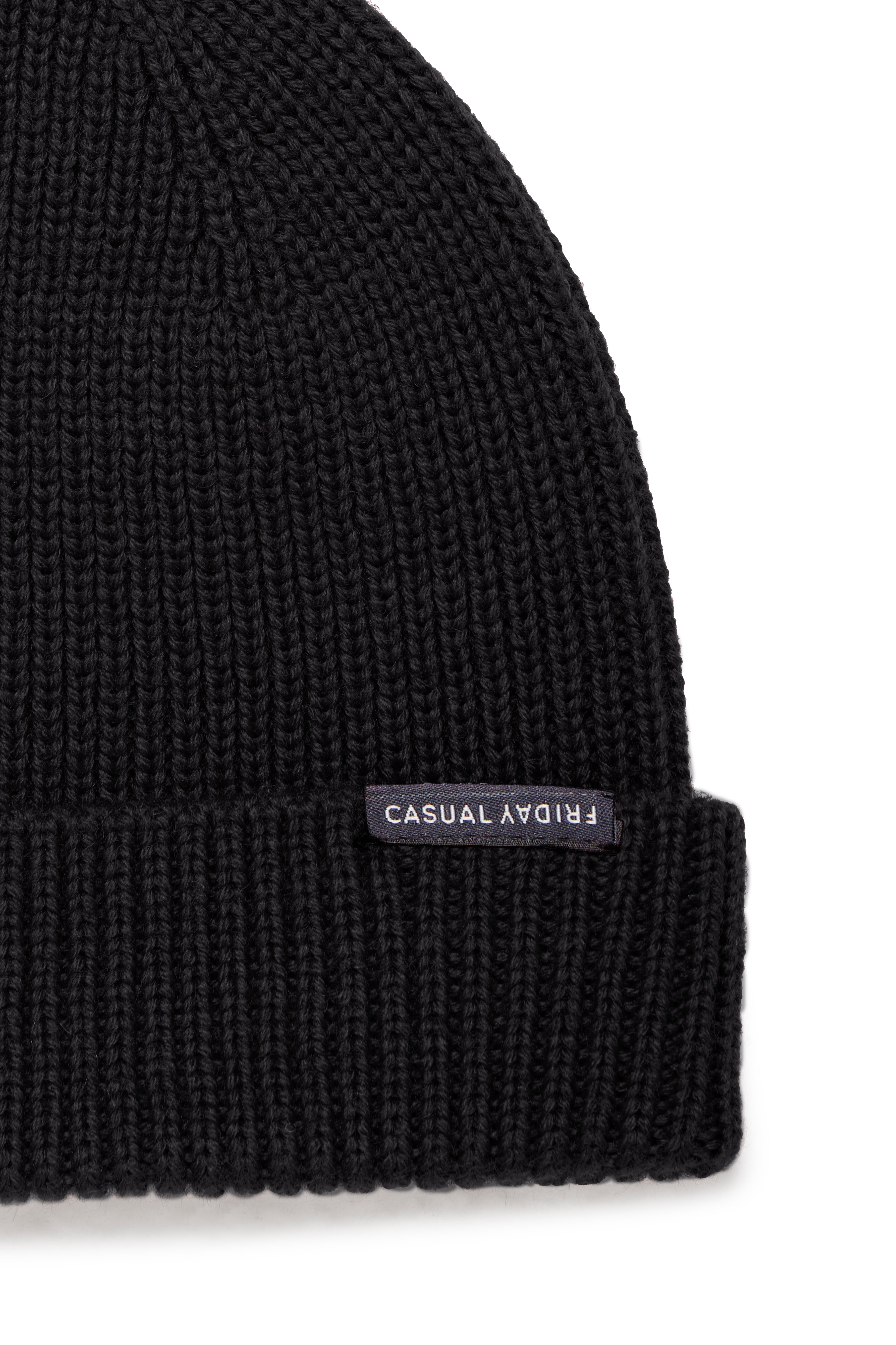 Casual Friday - CFAlkin Rib Beanie i Sort
