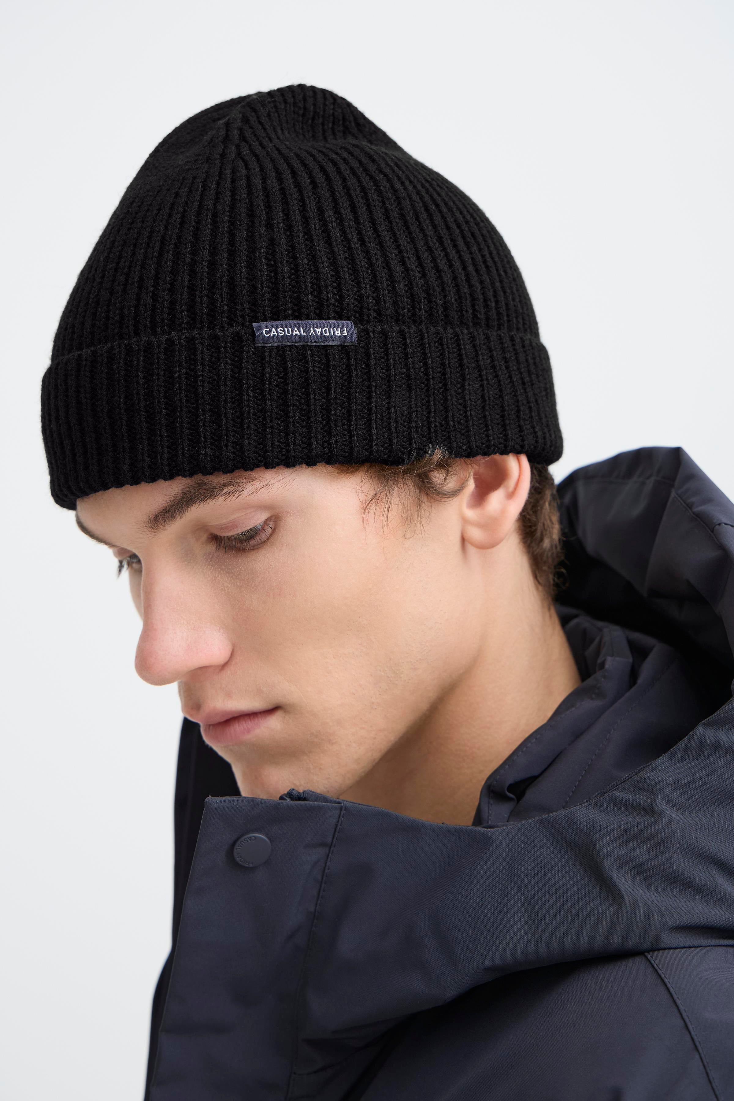 Casual Friday - CFAlkin Rib Beanie i Sort