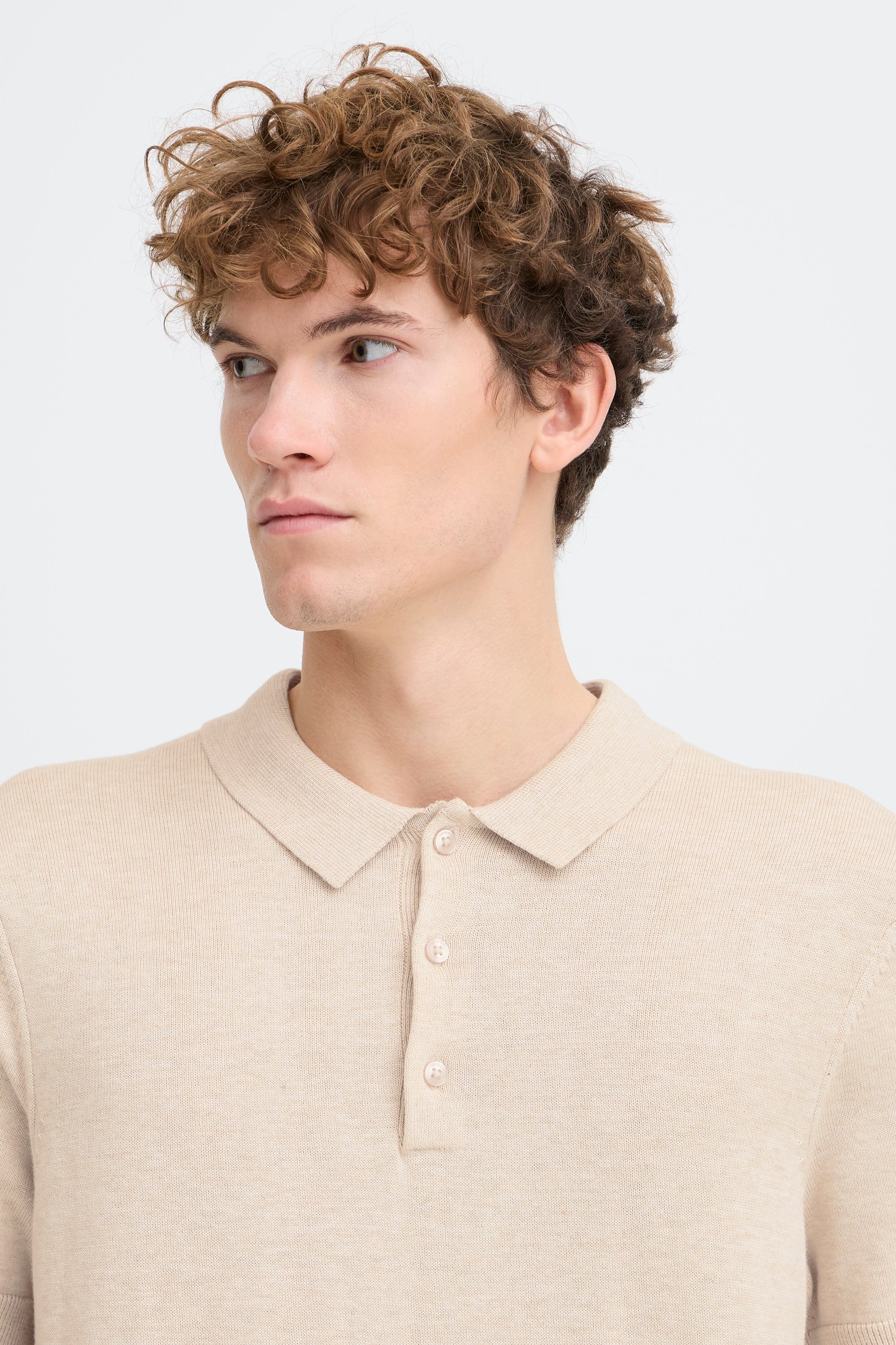 Casual Friday - CFBells strik polo, beige